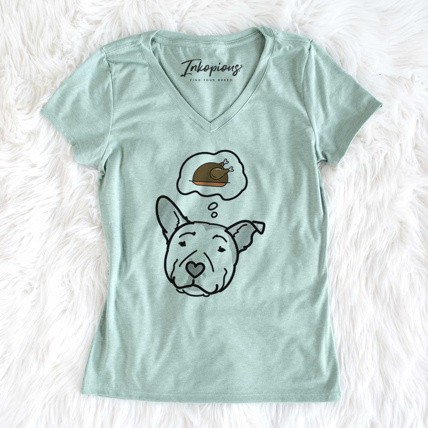 Turkey Thoughts Pitbull - Archer - Women's V-neck Shirt