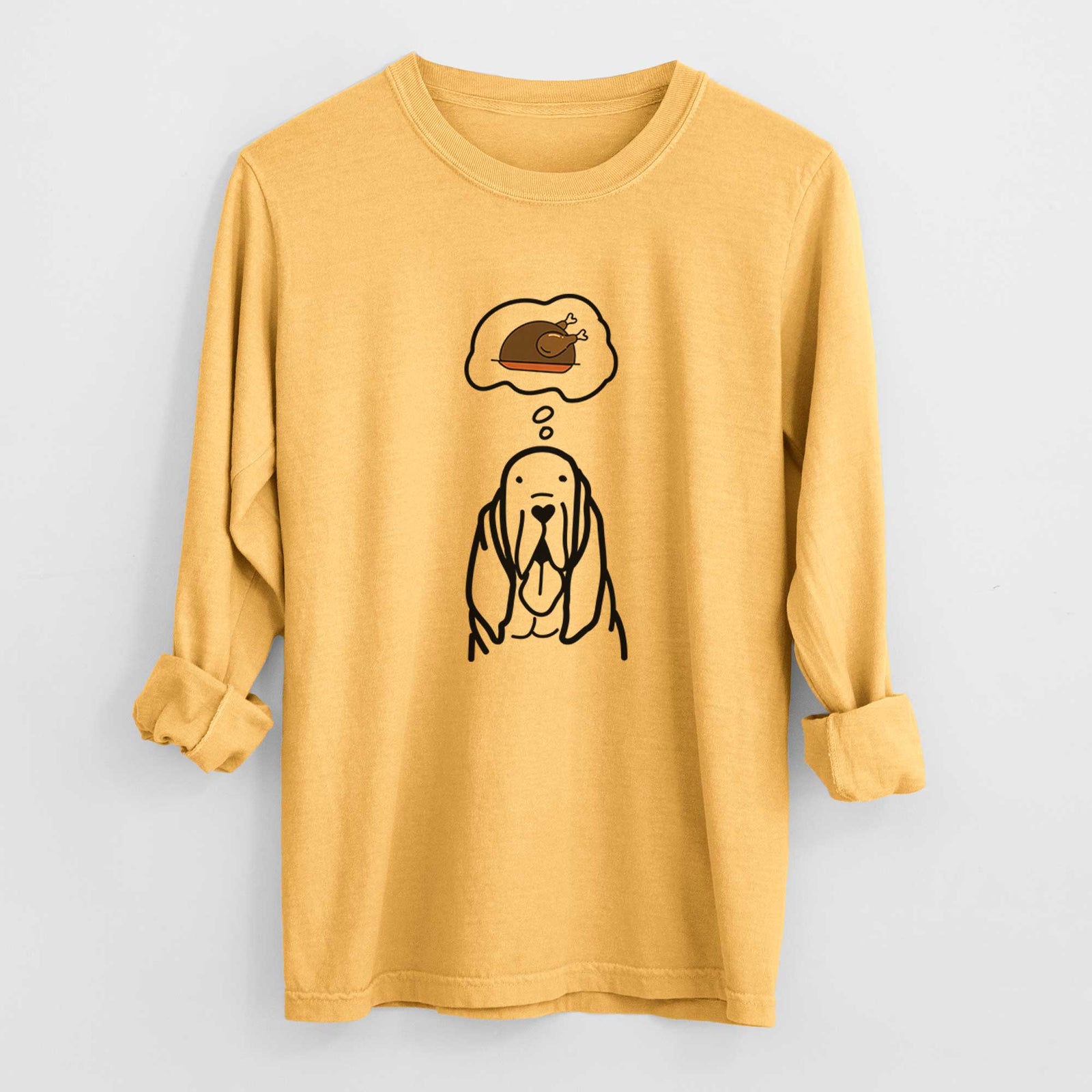 Turkey Thoughts Bloodhound - Heavyweight 100% Cotton Long Sleeve