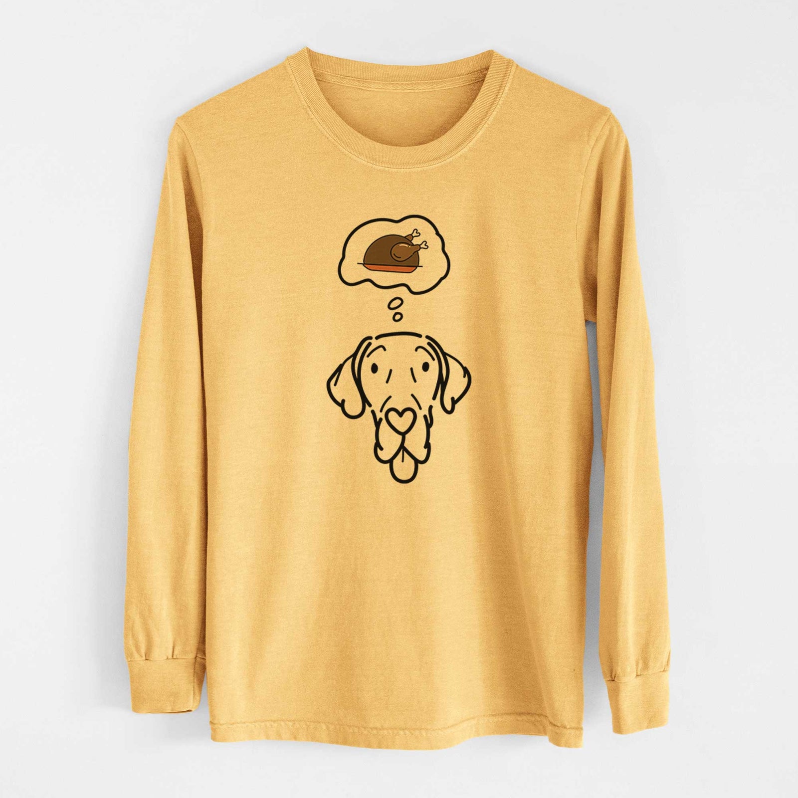 Turkey Thoughts Great Dane - Bruce - Heavyweight 100% Cotton Long Sleeve