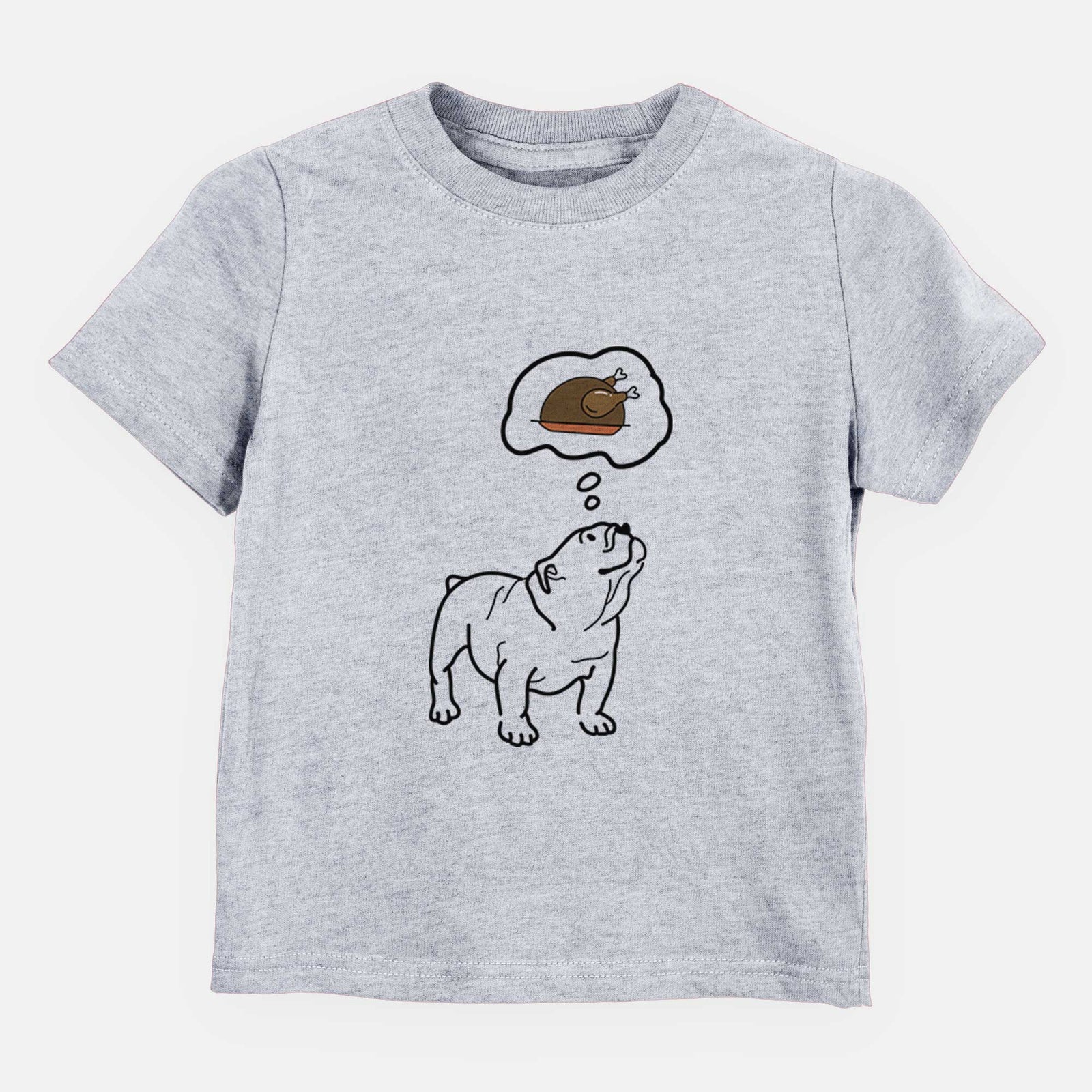 Turkey Thoughts English Bulldog - Bruno - Kids/Youth/Toddler Shirt