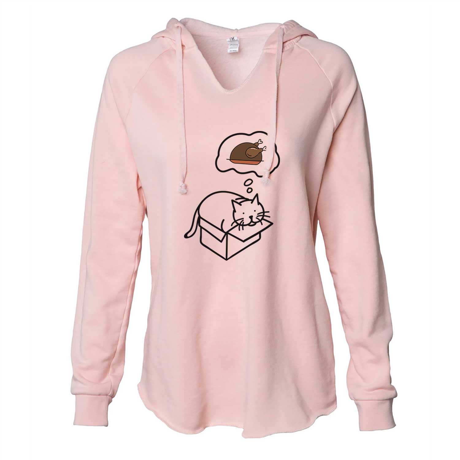 Turkey Thoughts Cat in a Box - Charlie - Cali Wave Hooded Sweatshirt