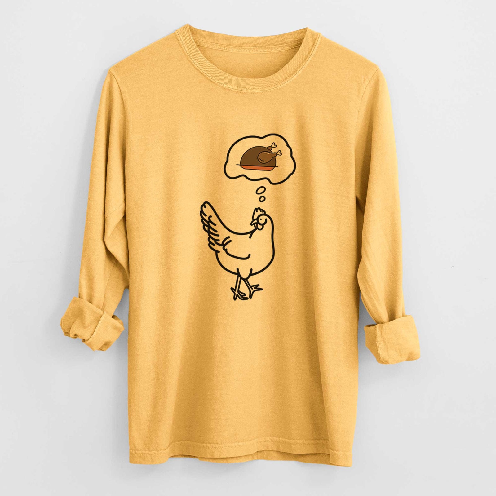 Turkey Thoughts Chicken - Daisy - Heavyweight 100% Cotton Long Sleeve