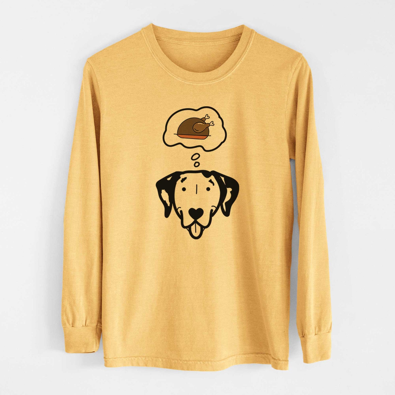 Turkey Thoughts Dalmatian - Heavyweight 100% Cotton Long Sleeve