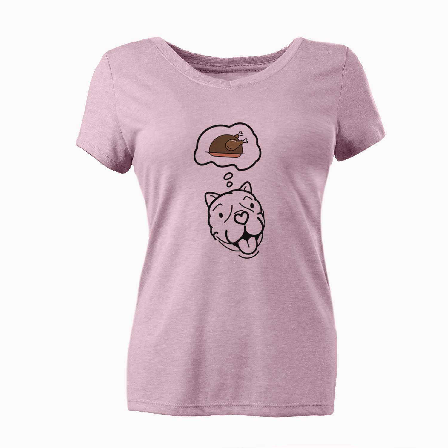 Turkey Thoughts American Bulldog - Draco - Women's V-neck Shirt