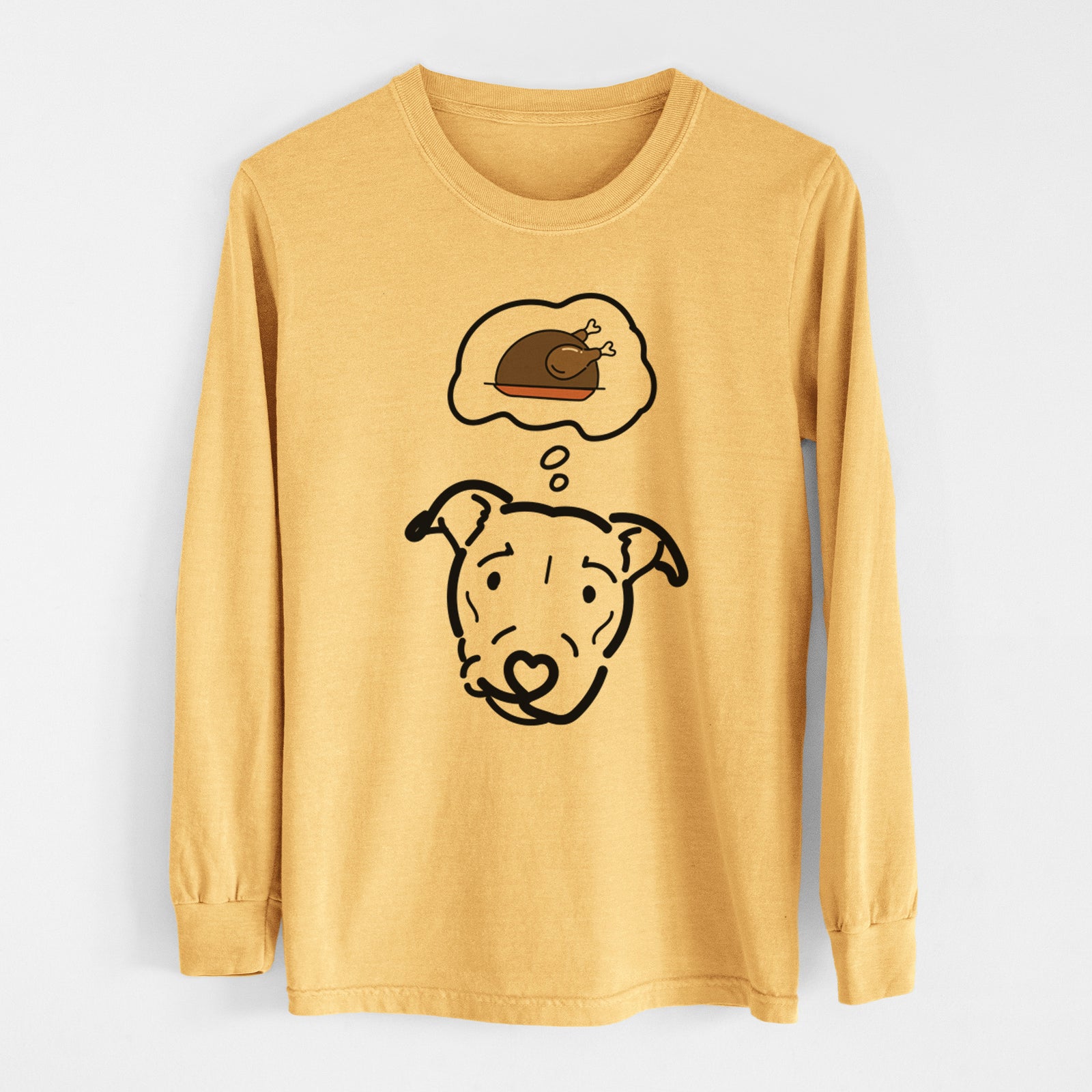 Turkey Thoughts Pitbull Mix - Ernie - Heavyweight 100% Cotton Long Sleeve