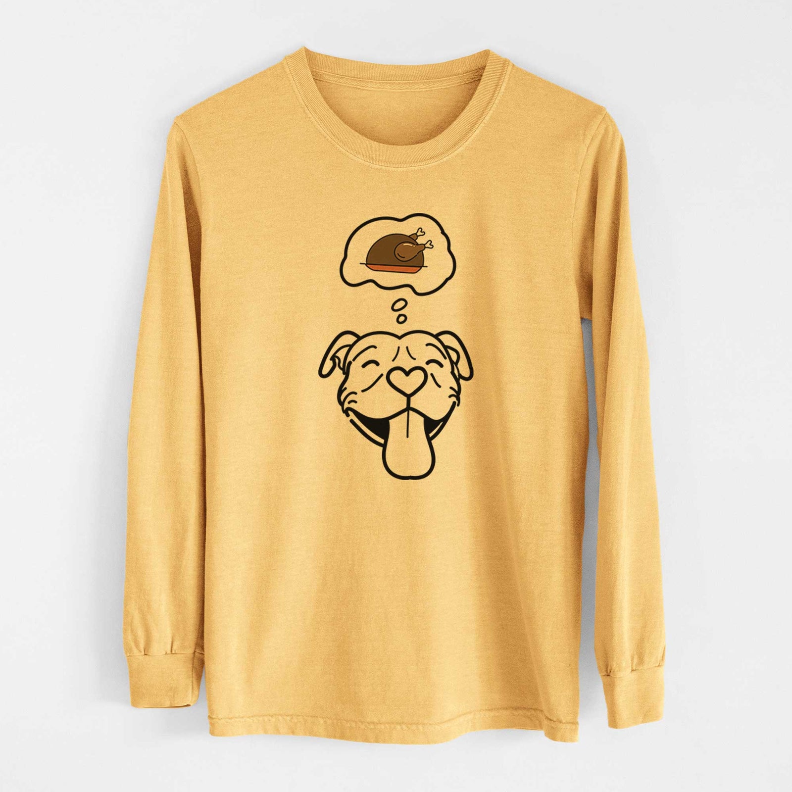 Turkey Thoughts Pitbull - Louie - Heavyweight 100% Cotton Long Sleeve