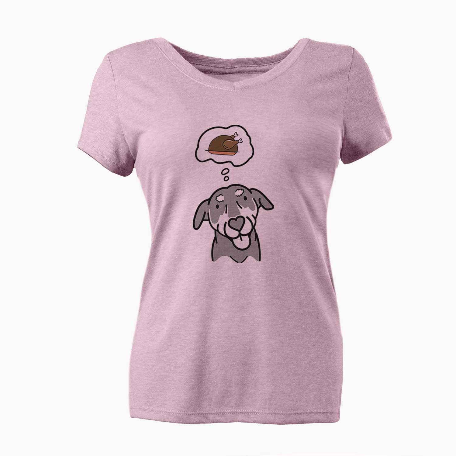 Turkey Thoughts Mixed Breed - Lousia - Women's V-neck Shirt