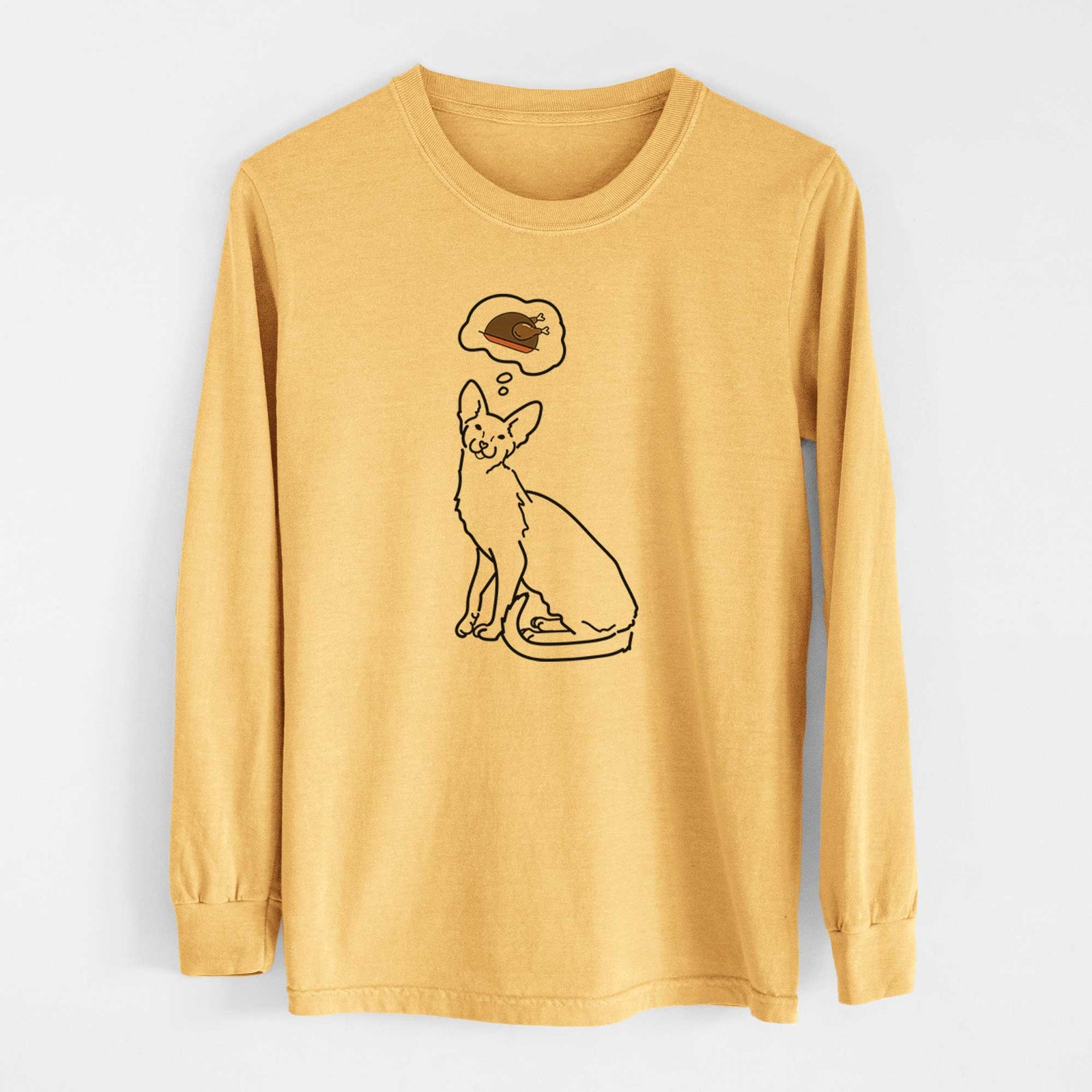 Turkey Thoughts Oriental Shorthair Cat - Lyra - Heavyweight 100% Cotton Long Sleeve