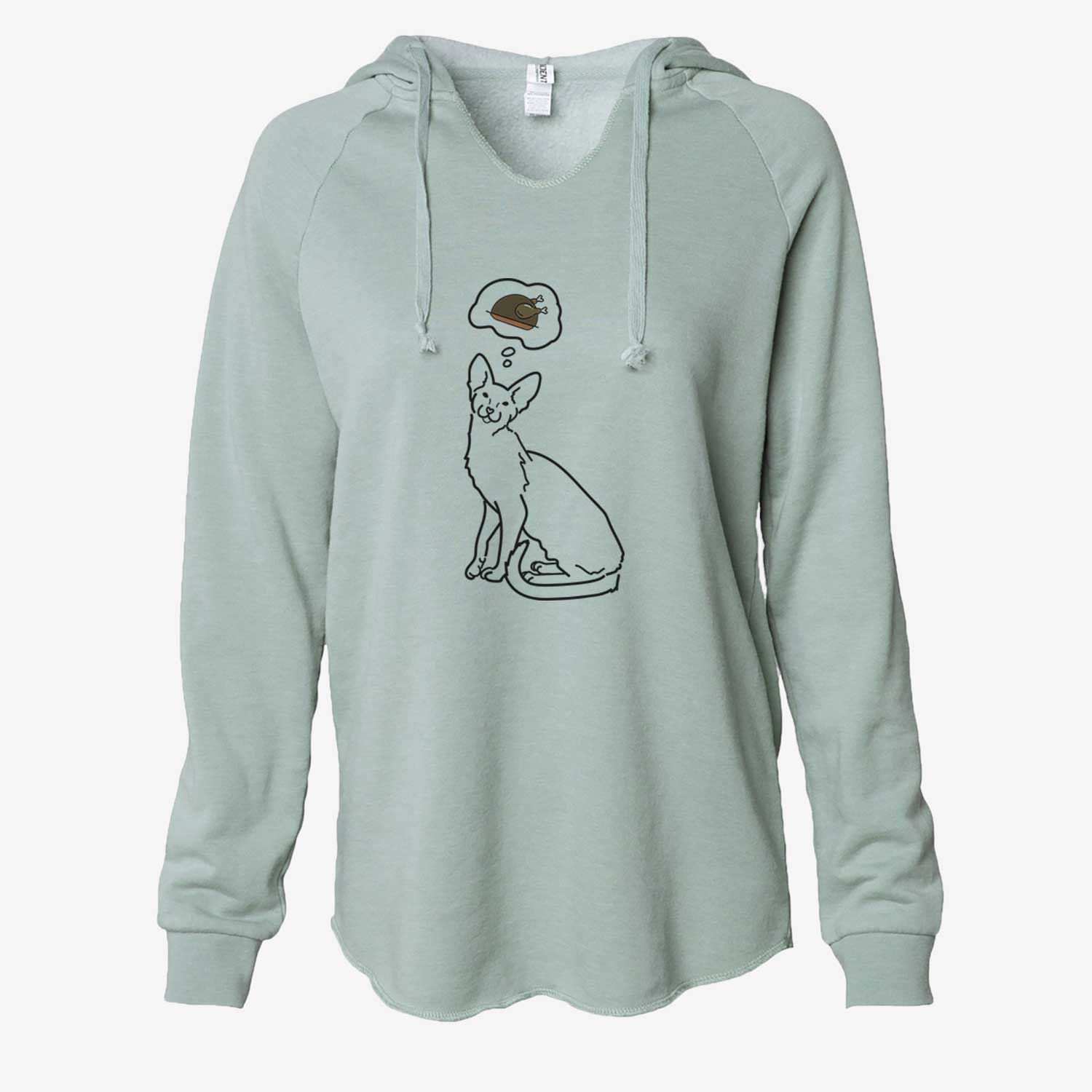 Turkey Thoughts Oriental Shorthair Cat - Lyra - Cali Wave Hooded Sweatshirt