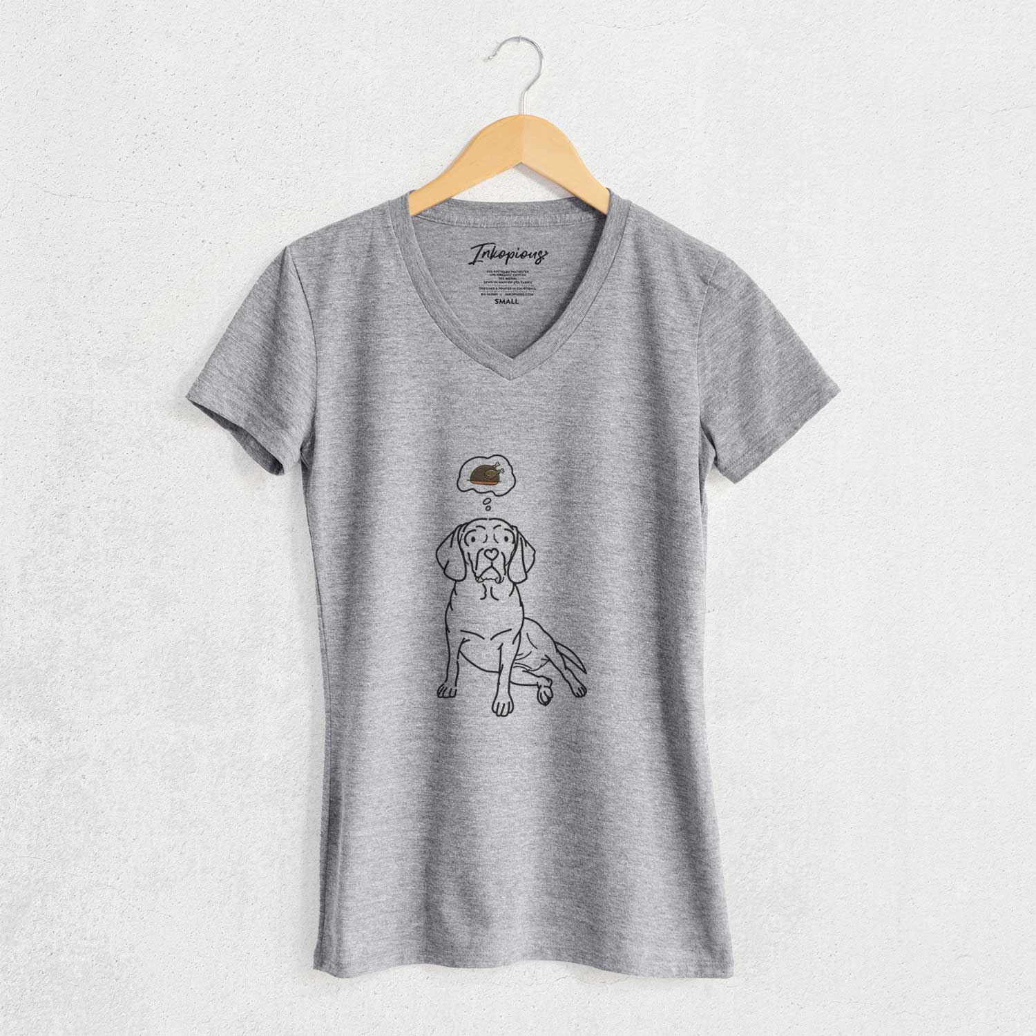Turkey Thoughts Puggle - Mayble - Women's V-neck Shirt