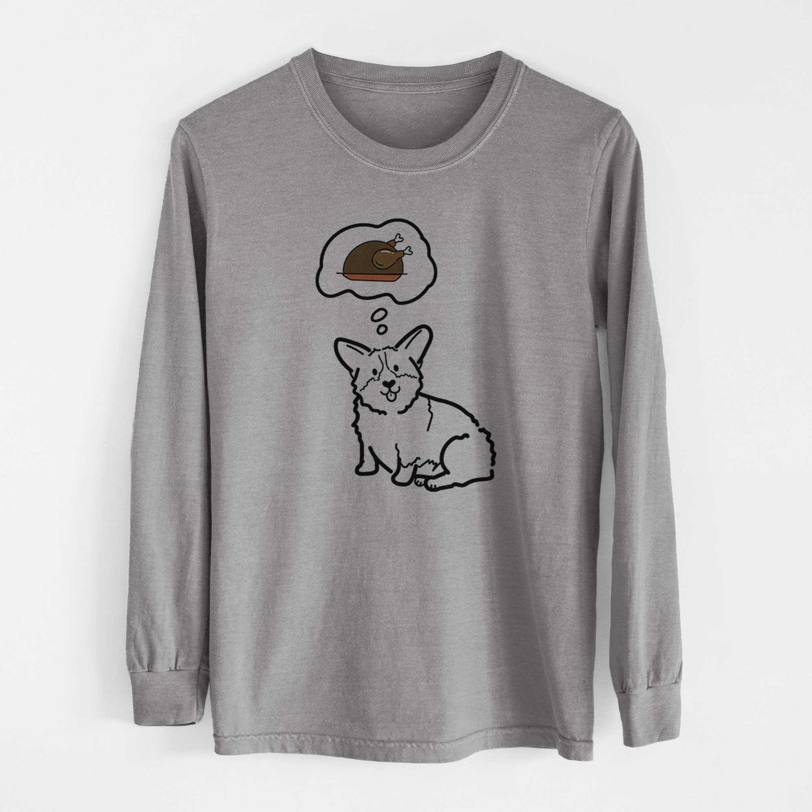 Turkey Thoughts Pembroke Welsh Corgi - Millie - Heavyweight 100% Cotton Long Sleeve