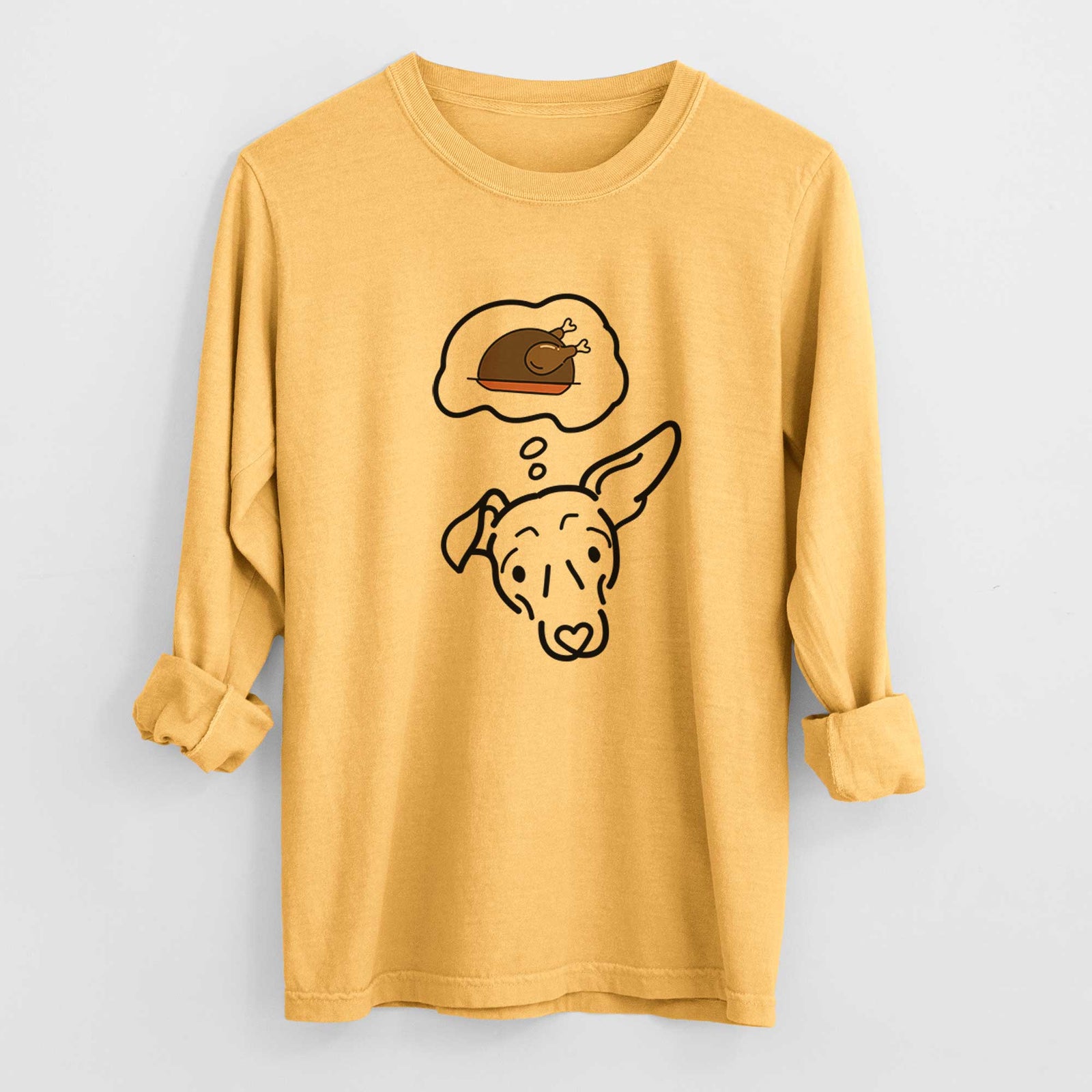 Turkey Thoughts Mixed Breed - Millie - Heavyweight 100% Cotton Long Sleeve