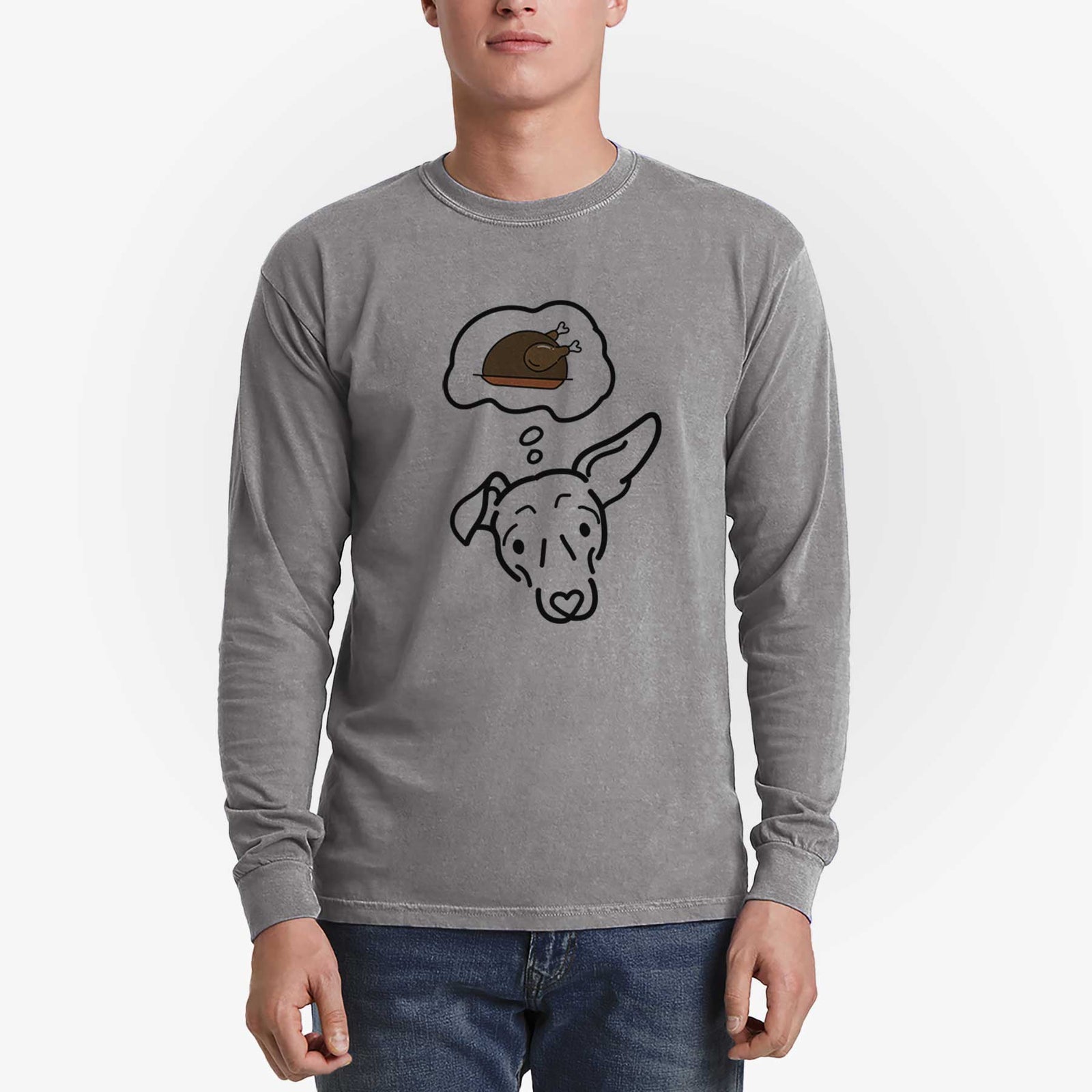 Turkey Thoughts Mixed Breed - Millie - Heavyweight 100% Cotton Long Sleeve
