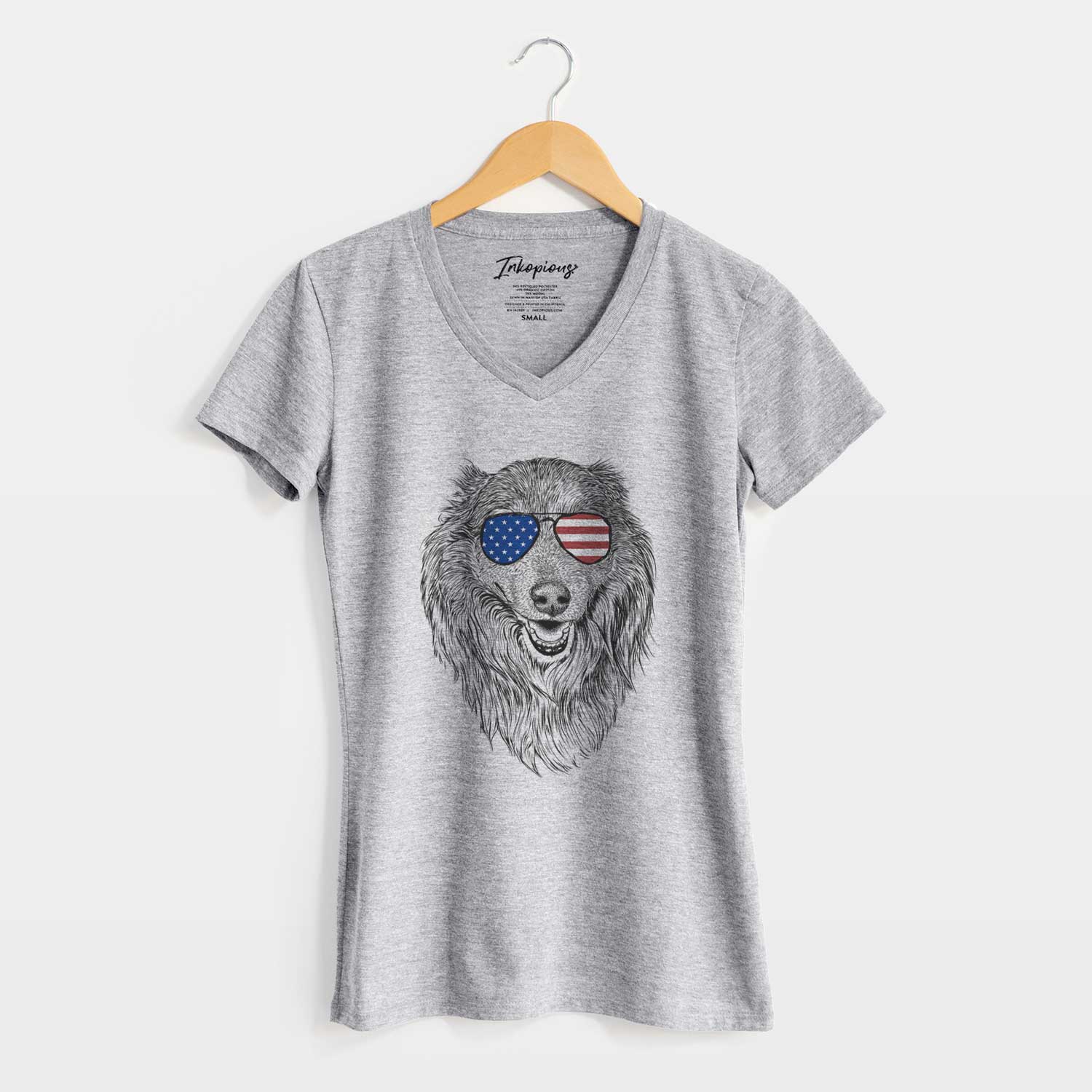 USA Addie the Collie Mix - Women's Perfect V-neck Shirt