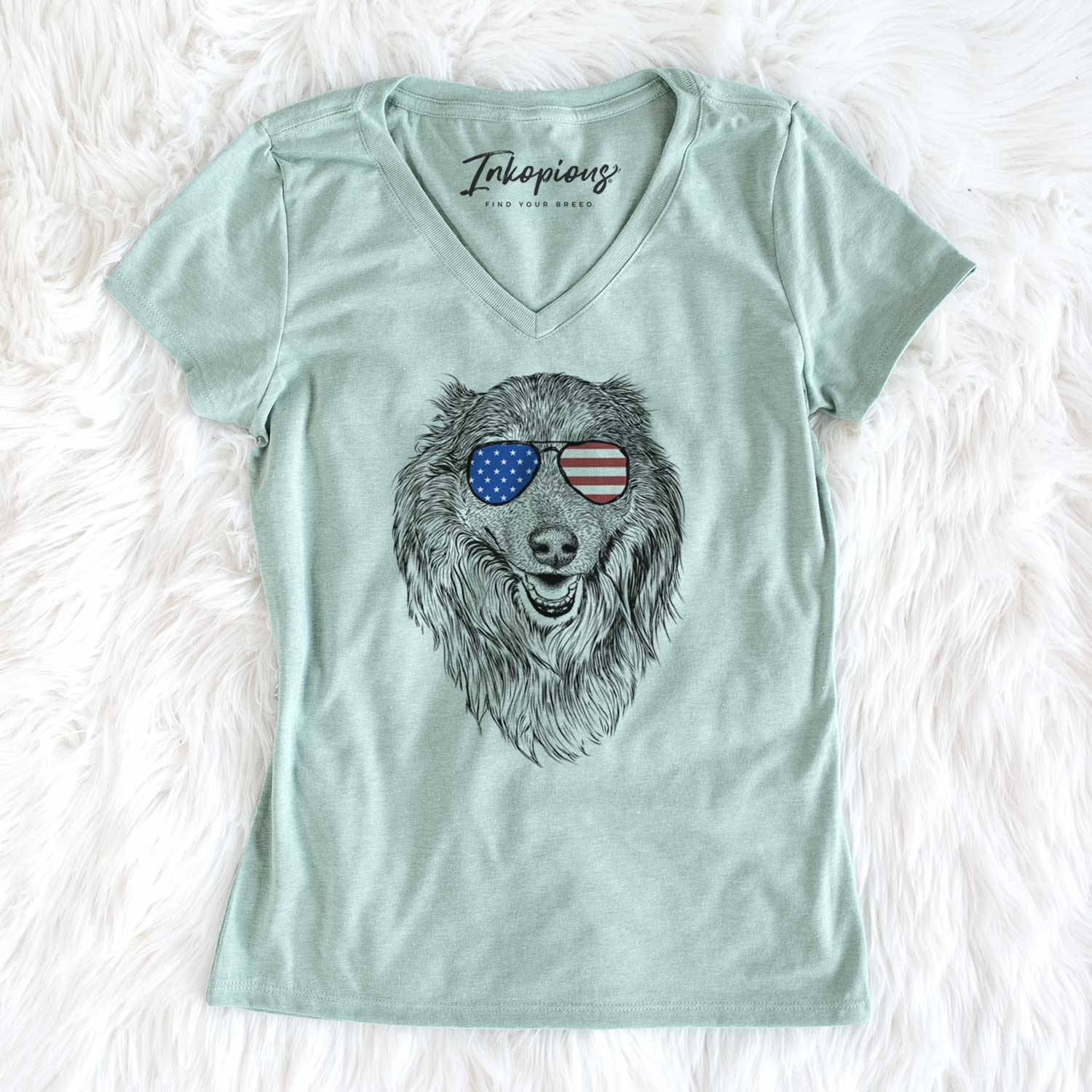 USA Addie the Collie Mix - Women's Perfect V-neck Shirt