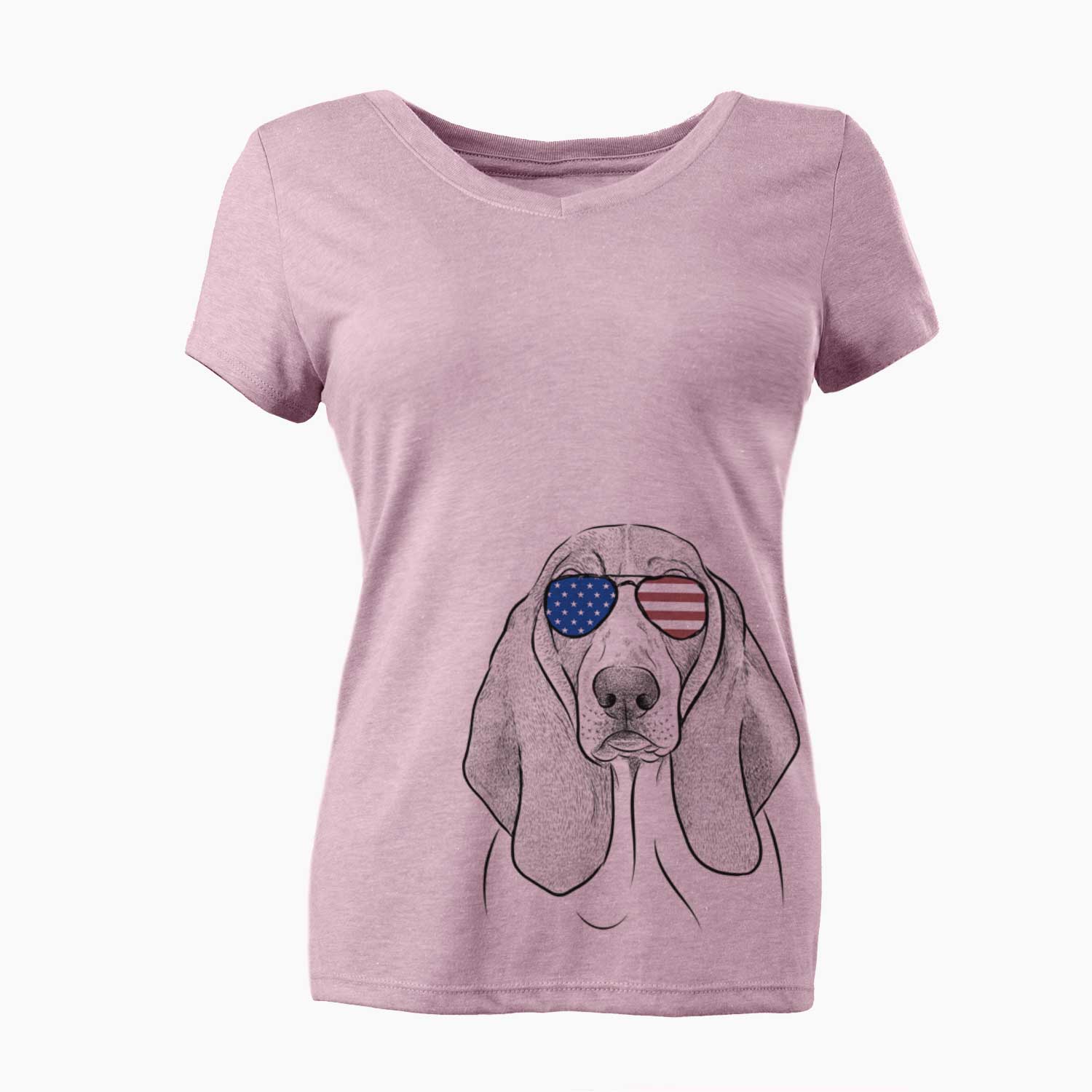 USA Addison the Basset Hound - Women's Perfect V-neck Shirt