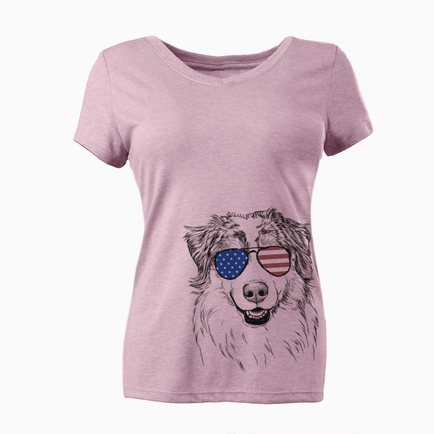 USA Aonghus the Australian Shepherd - Women's Perfect V-neck Shirt