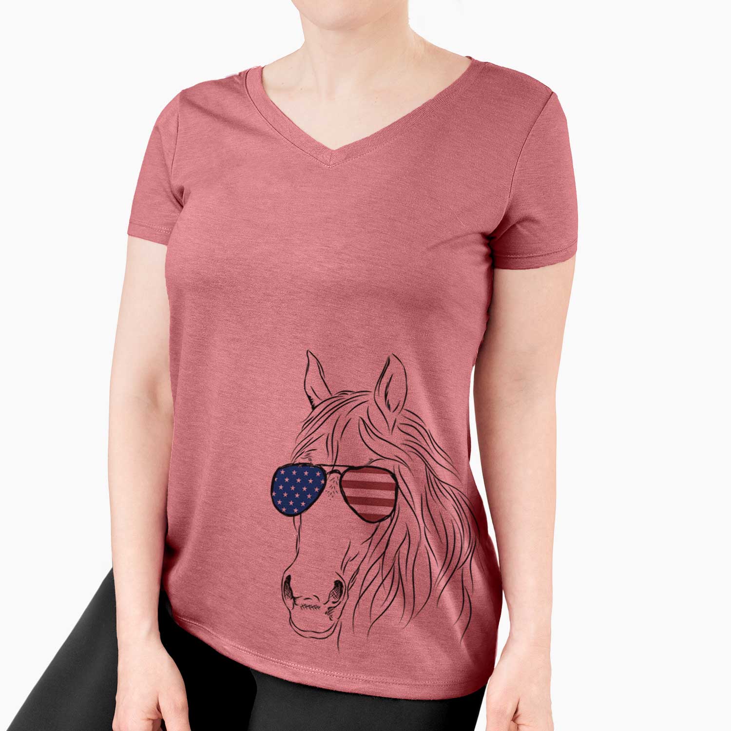 USA Aria the Horse - Women's Perfect V-neck Shirt