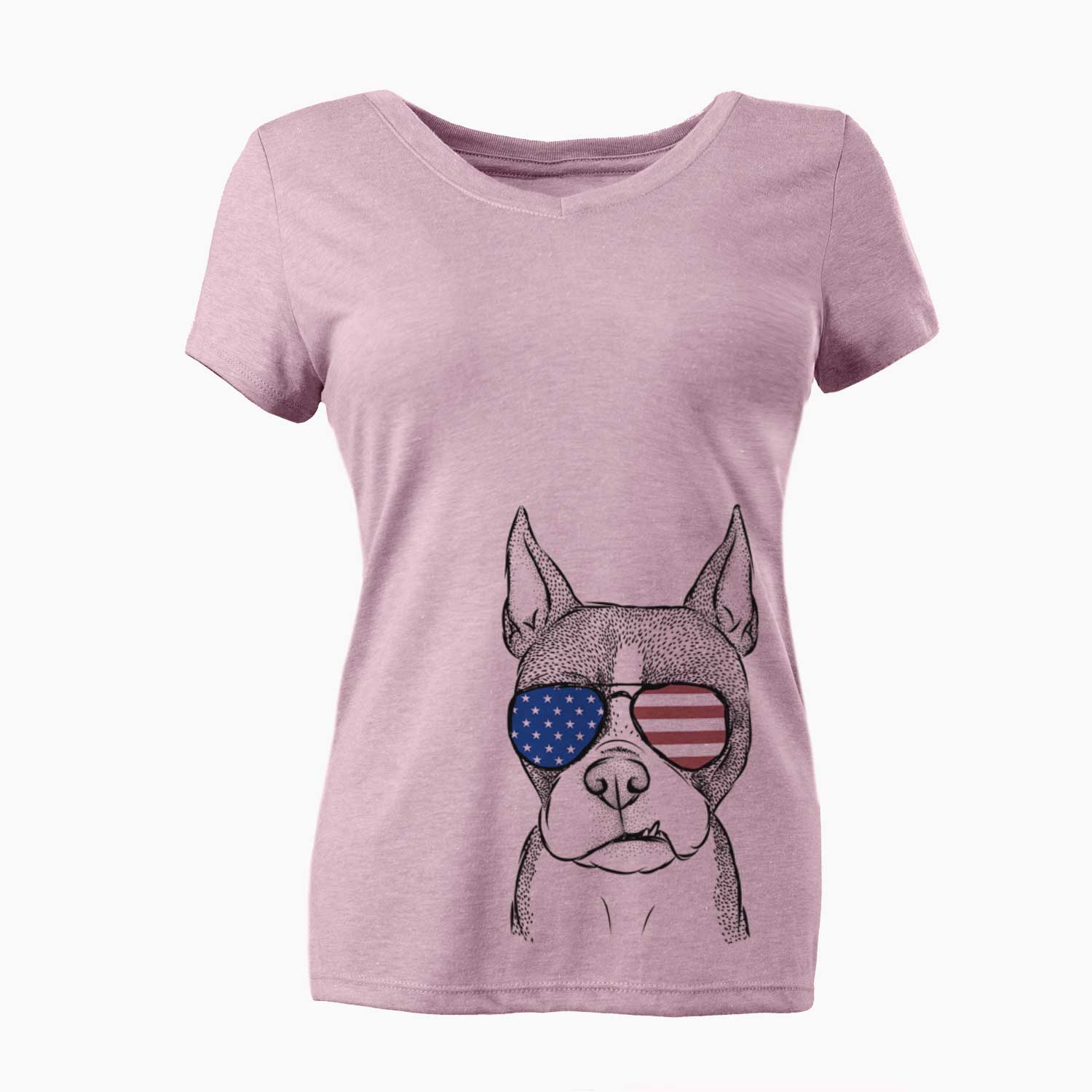 USA Bean the Boston Terrier - Women's Perfect V-neck Shirt