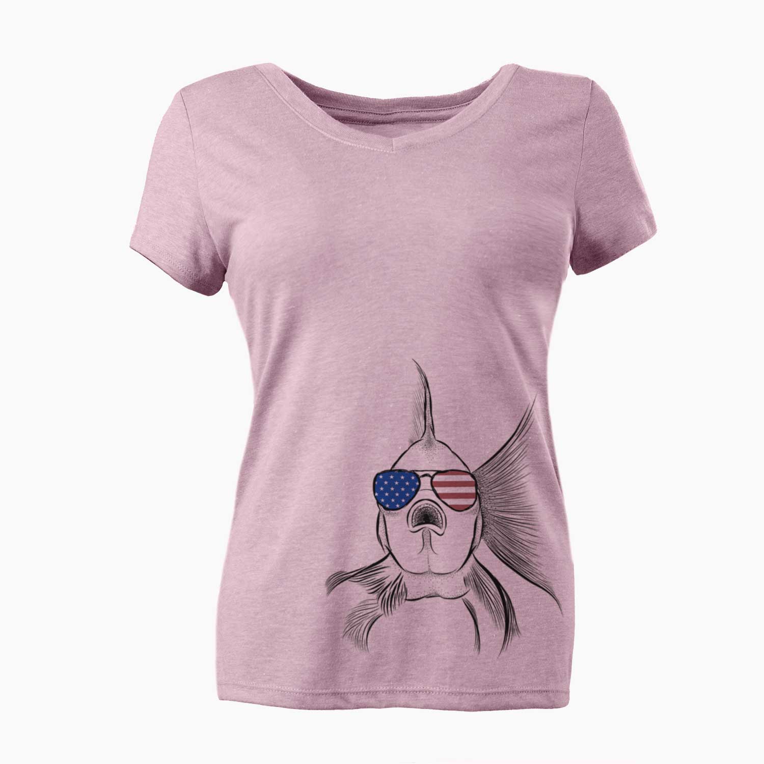 USA Beefcake the Goldfish - Women's Perfect V-neck Shirt