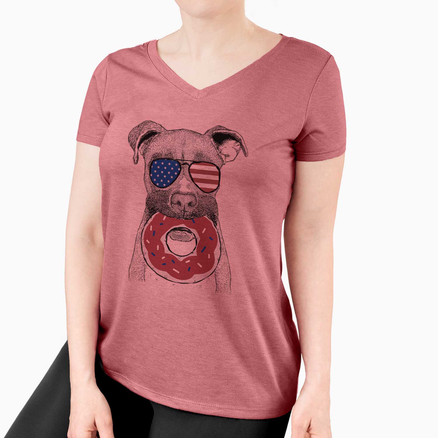 USA Bo the Boxer - Women's Perfect V-neck Shirt