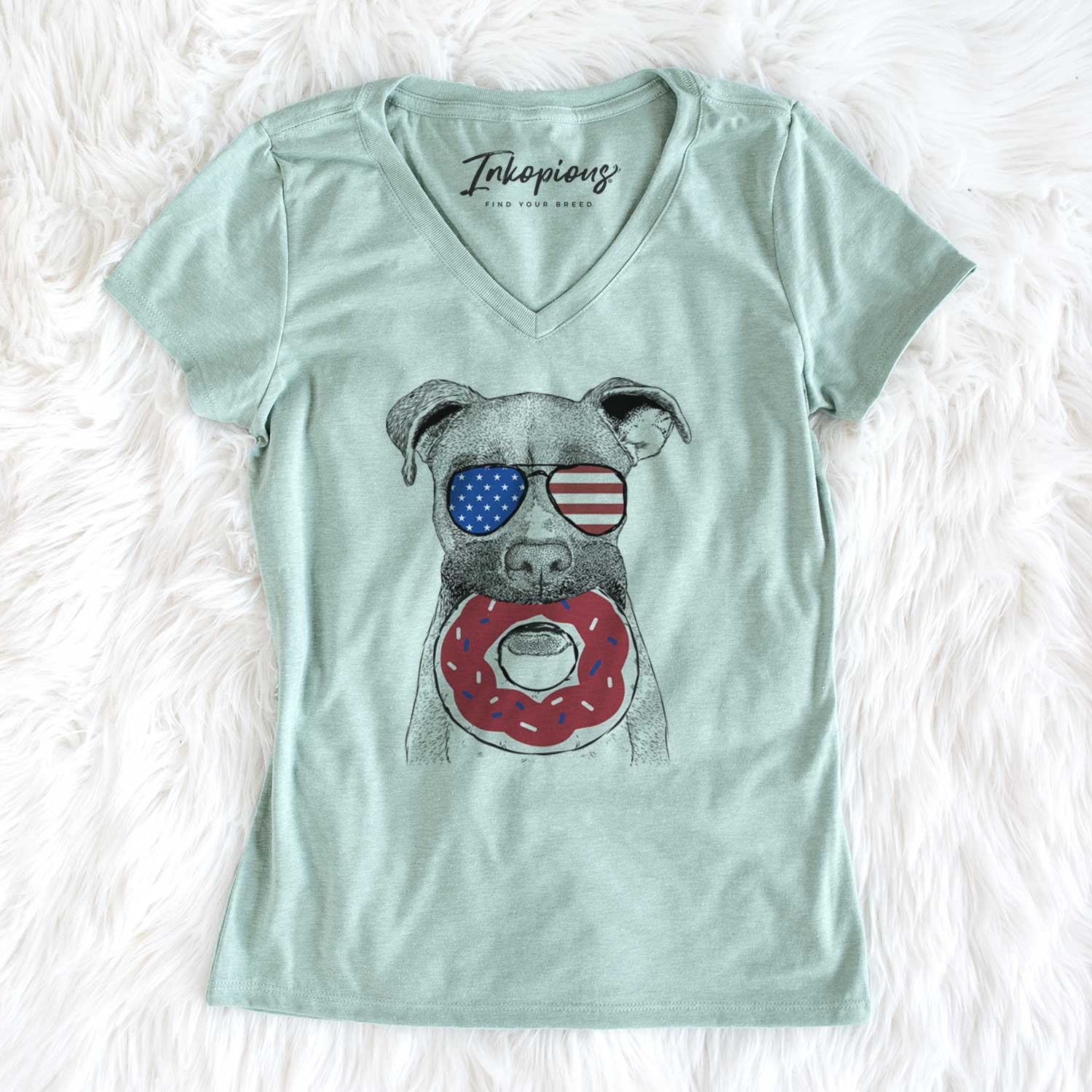 USA Bo the Boxer - Women's Perfect V-neck Shirt