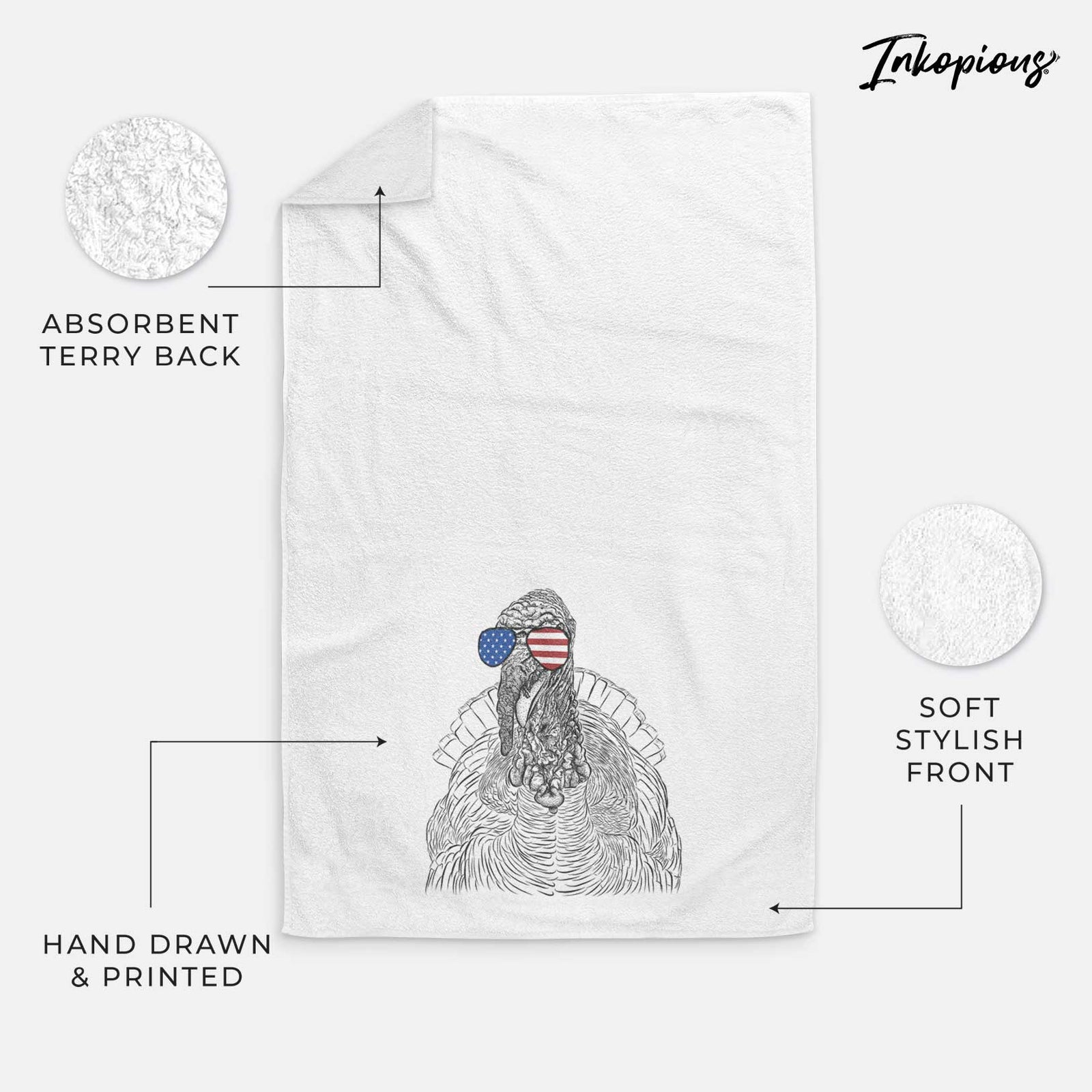 Brady the Turkey Decorative Hand Towel