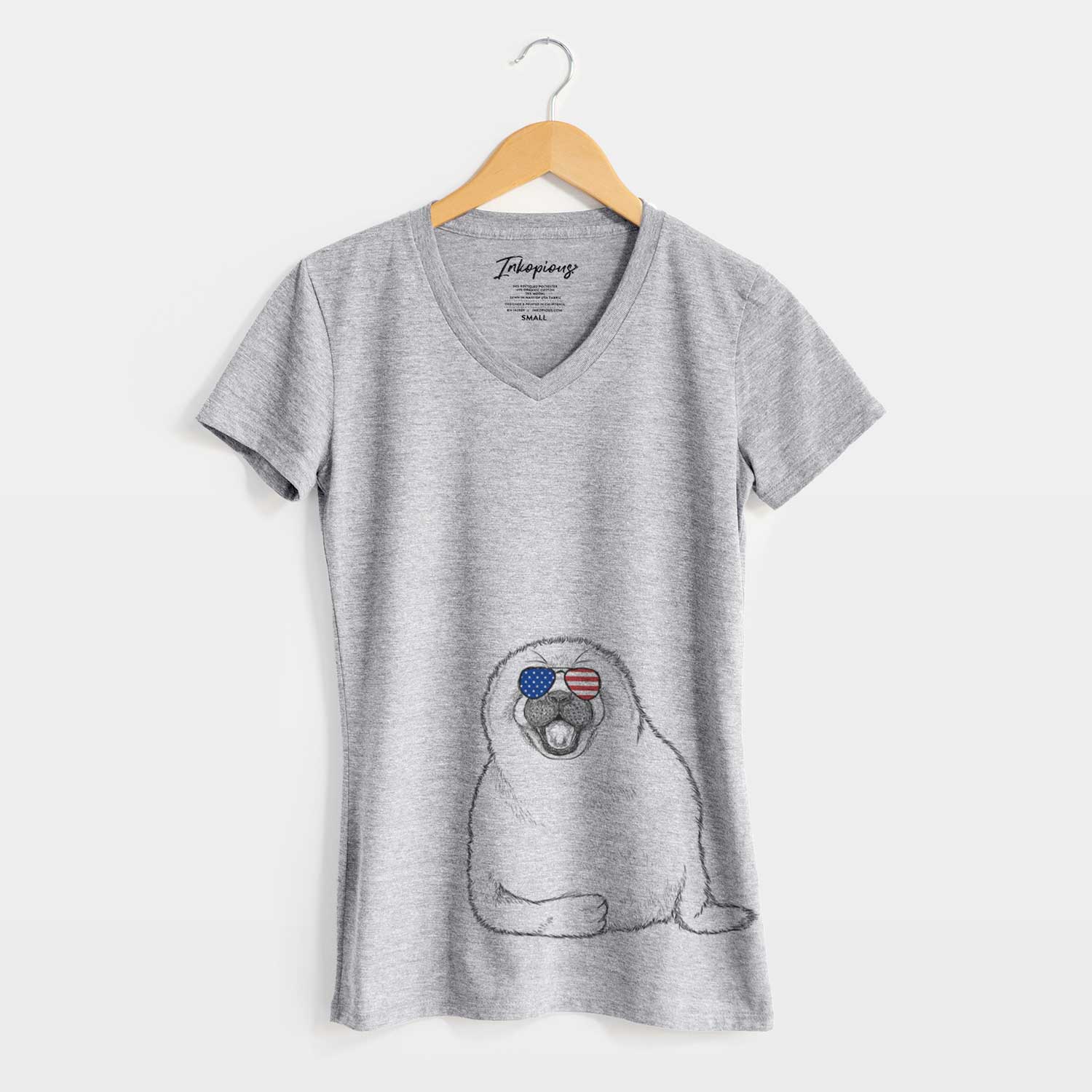 USA Bub the Harp Seal - Women's Perfect V-neck Shirt