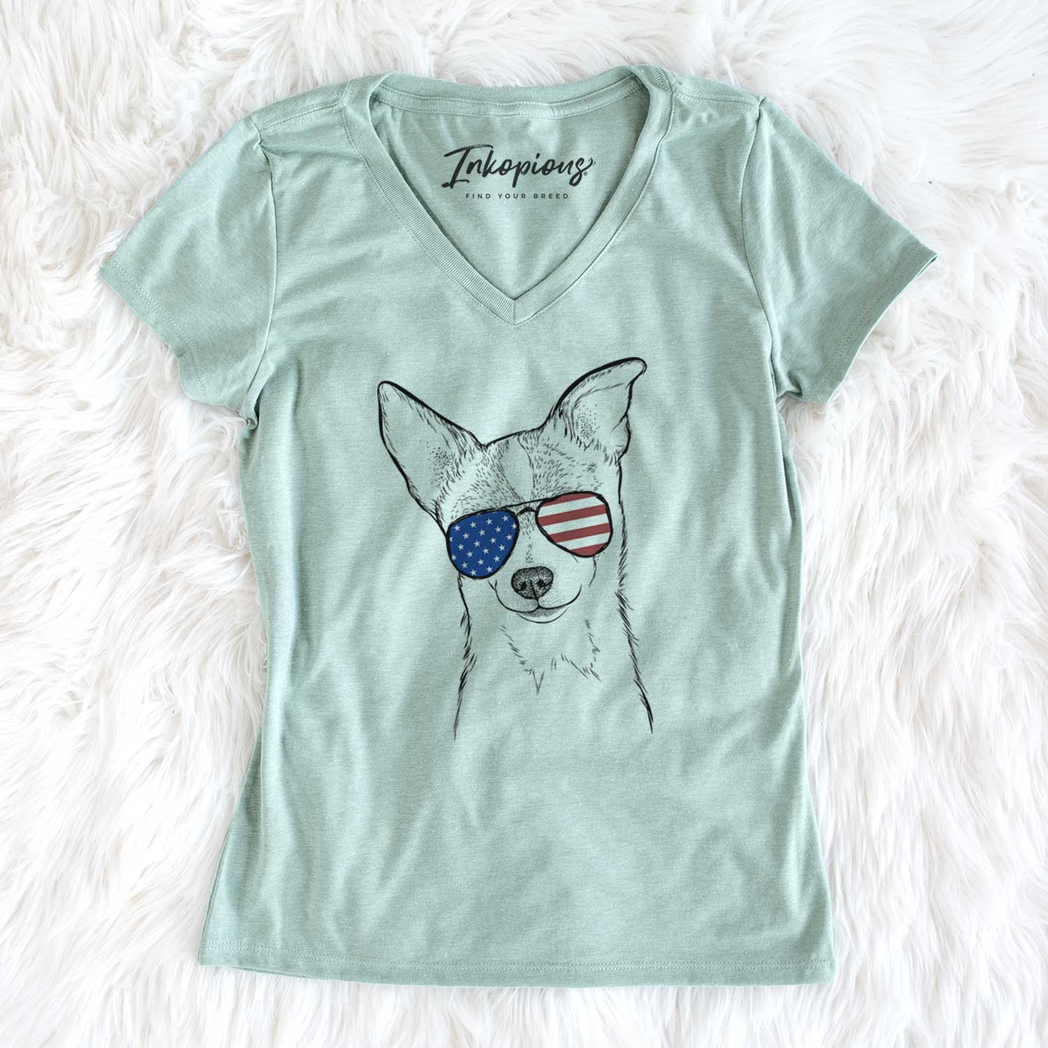 USA Buggy the Chihuahua - Women's Perfect V-neck Shirt