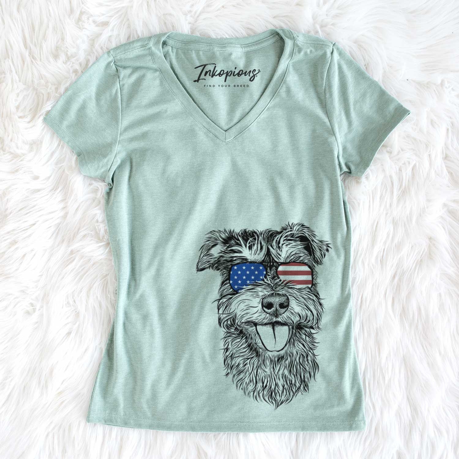 USA Buster the Schnoodle - Women's Perfect V-neck Shirt