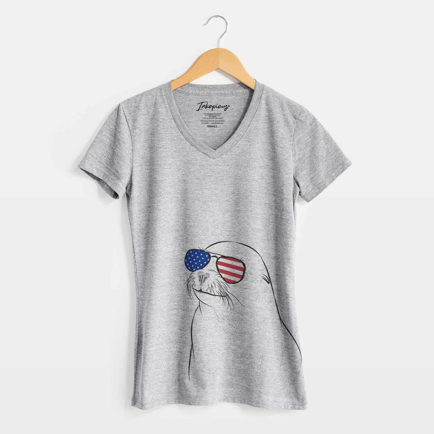 USA Chip the California Sea Lion - Women's Perfect V-neck Shirt