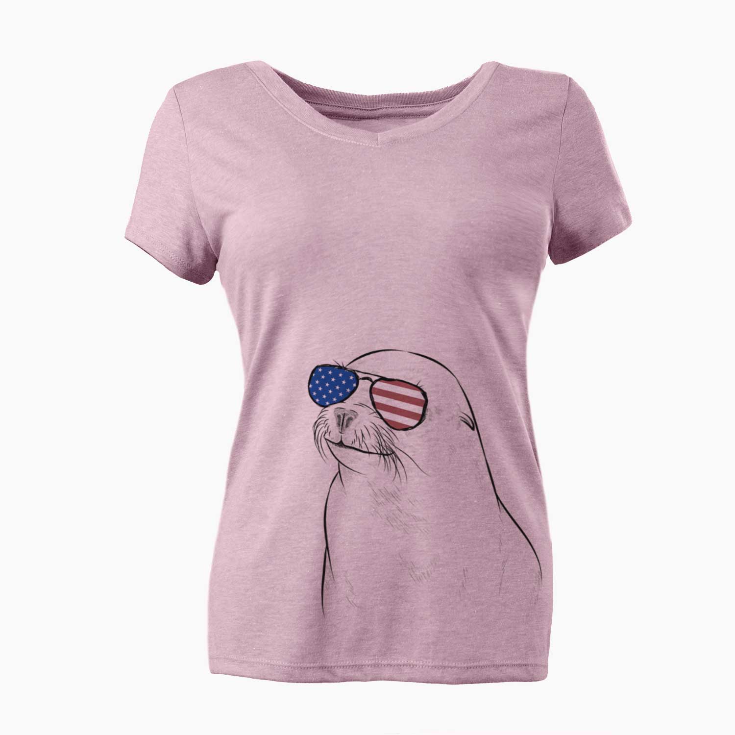 USA Chip the California Sea Lion - Women's Perfect V-neck Shirt