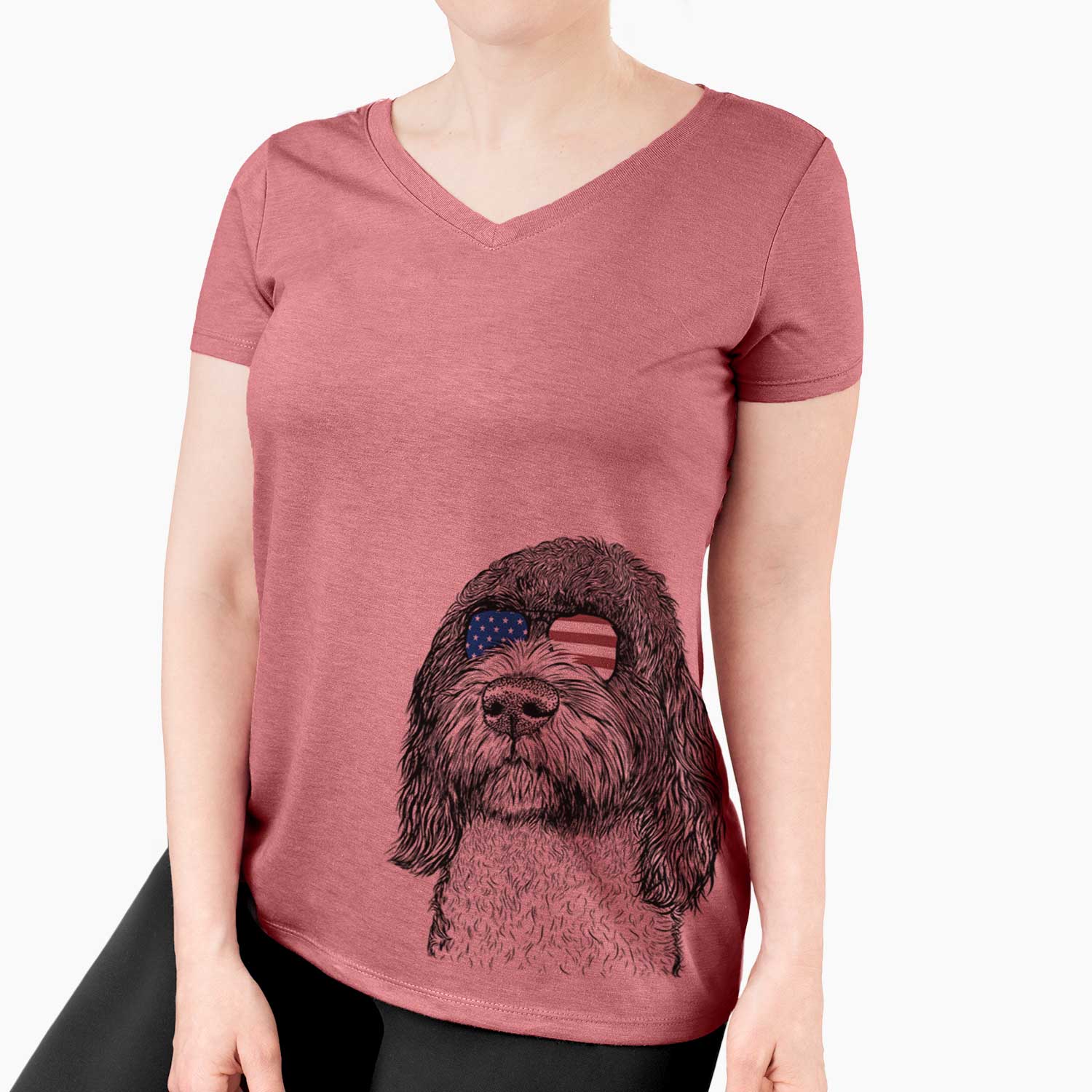 USA Chris the Portuguese Water Dog - Women's Perfect V-neck Shirt