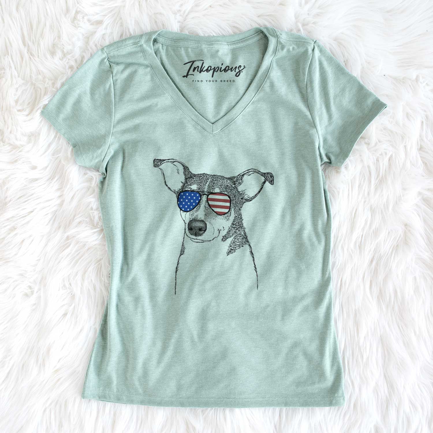 USA Cleo the Terrier Mix - Women's Perfect V-neck Shirt