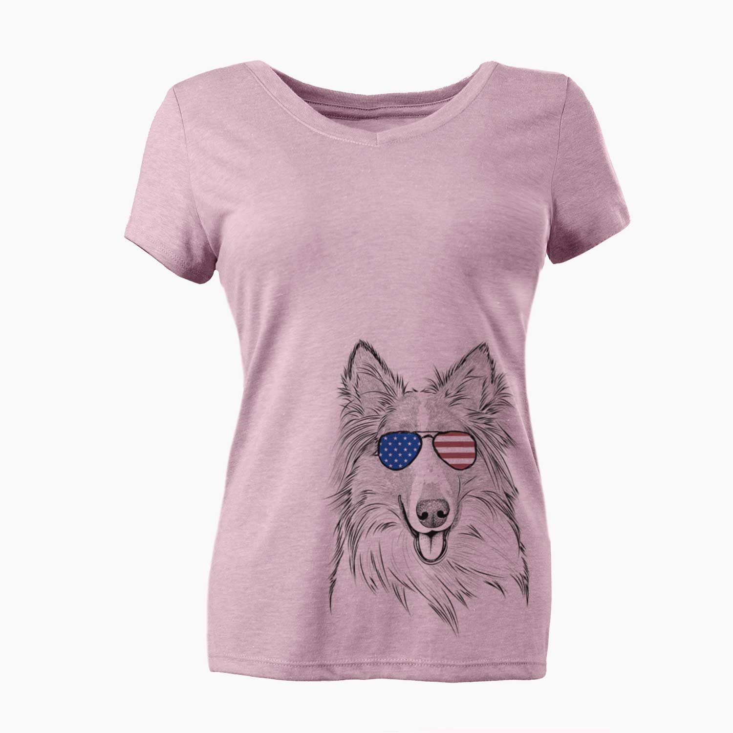 USA Conrad the Rough Collie - Women's Perfect V-neck Shirt