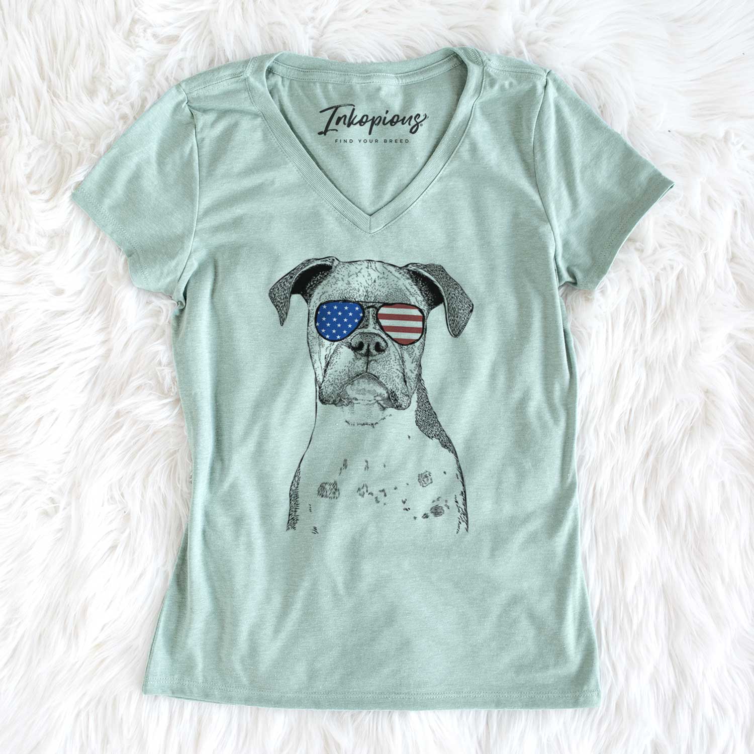 USA Daisy the Boxer - Women's Perfect V-neck Shirt