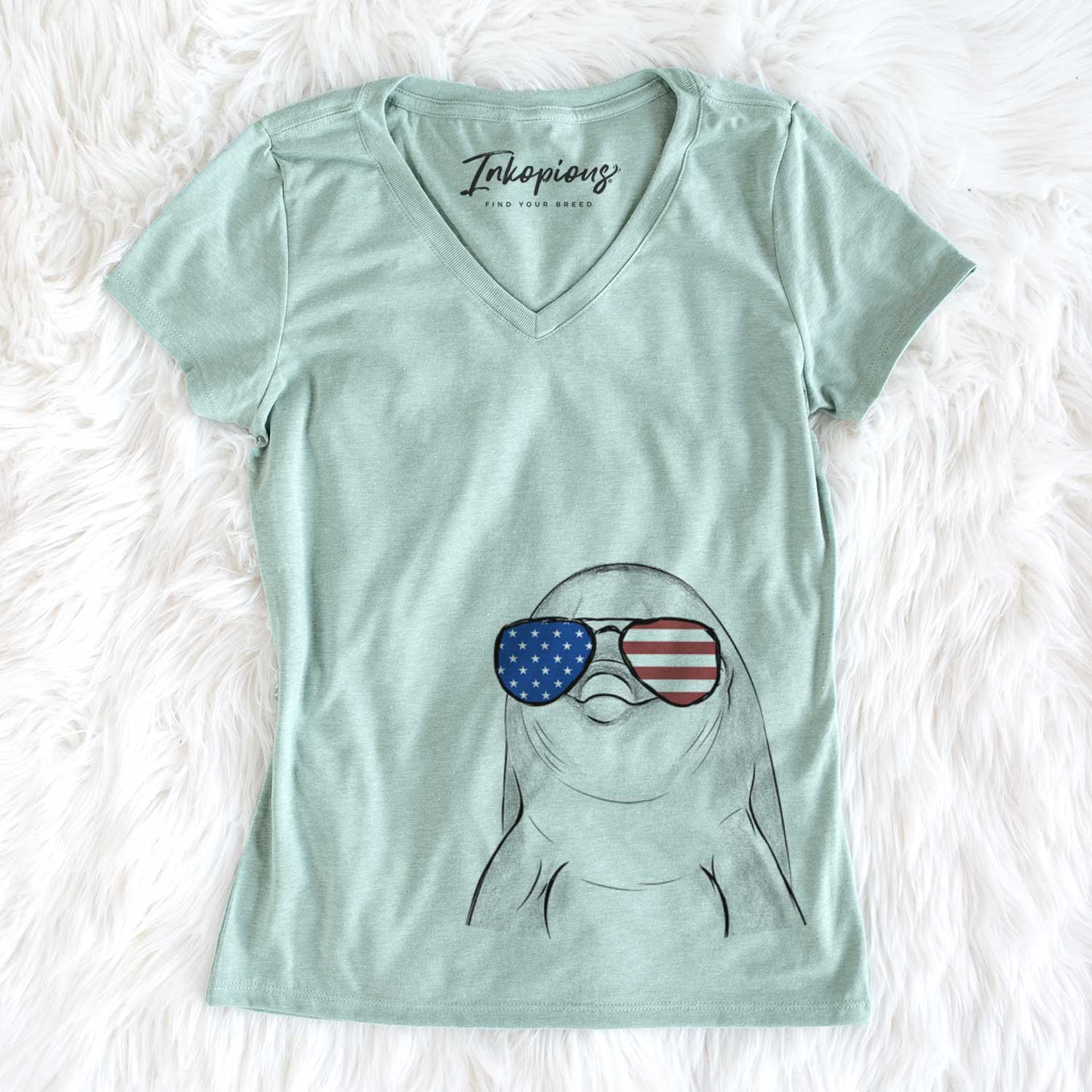 USA Dave the Dolphin - Women's Perfect V-neck Shirt