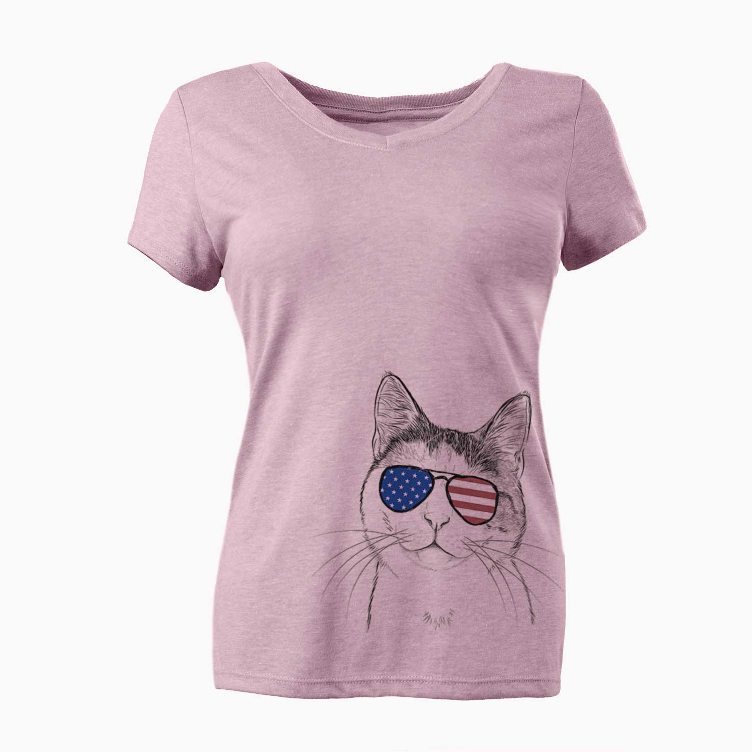 USA Denver the Calico Cat - Women's Perfect V-neck Shirt