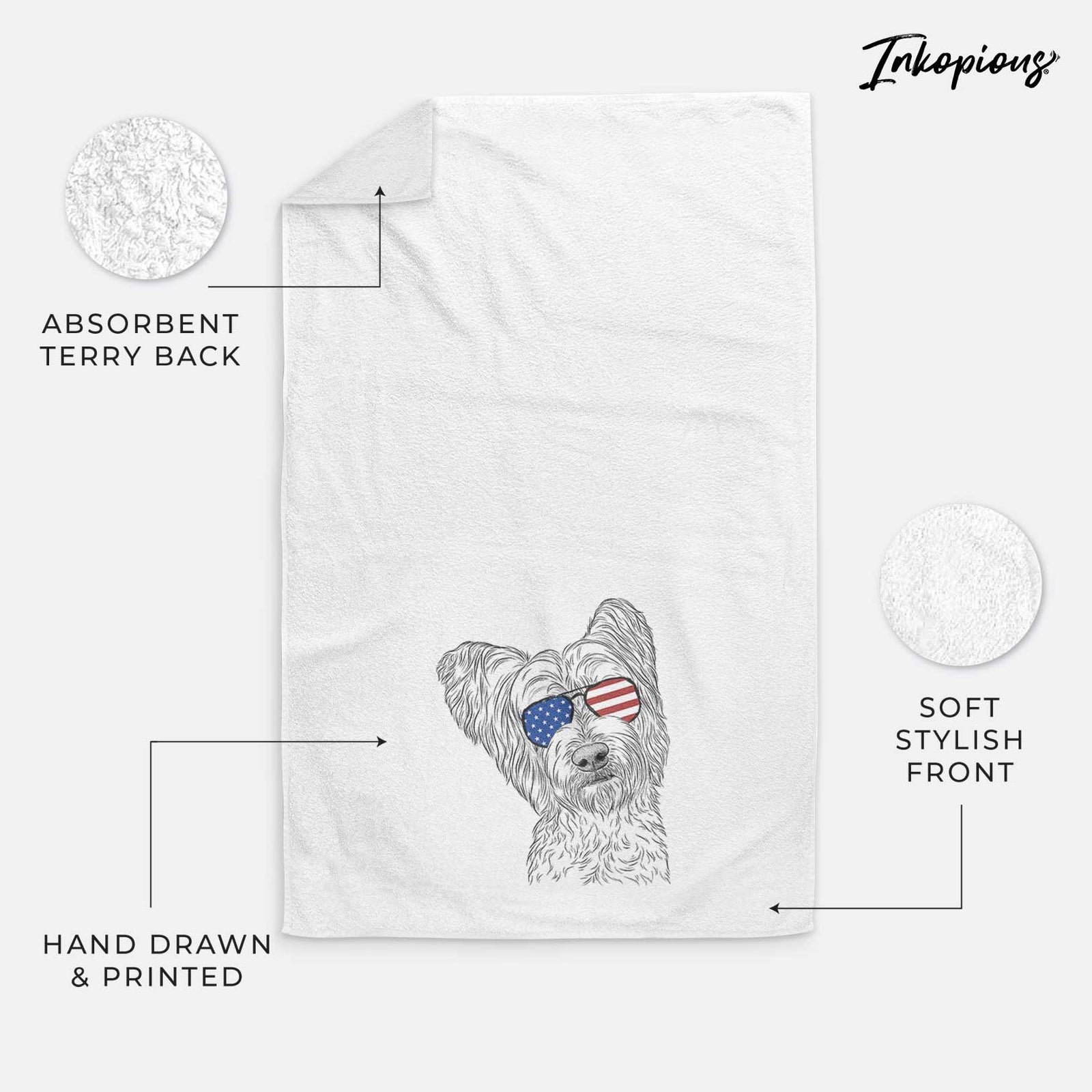 Dexter the Terrier Mix Decorative Hand Towel