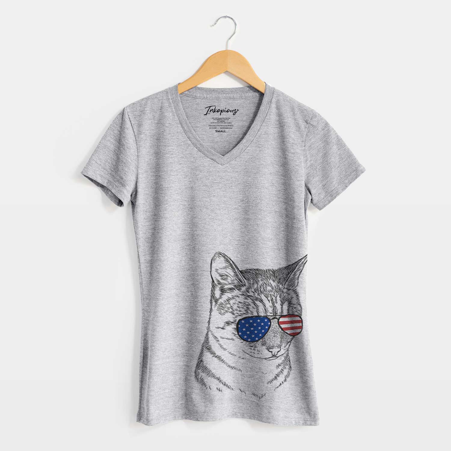 USA Dora the Tabby Cat - Women's Perfect V-neck Shirt