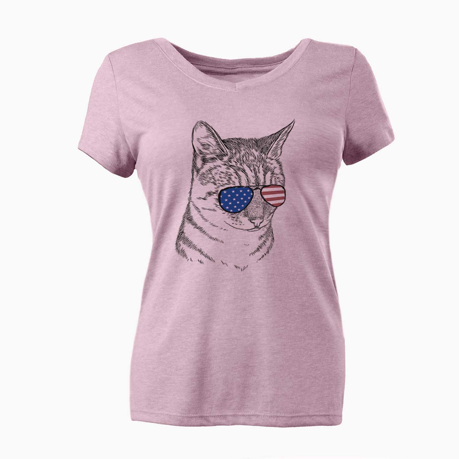 USA Dora the Tabby Cat - Women's Perfect V-neck Shirt
