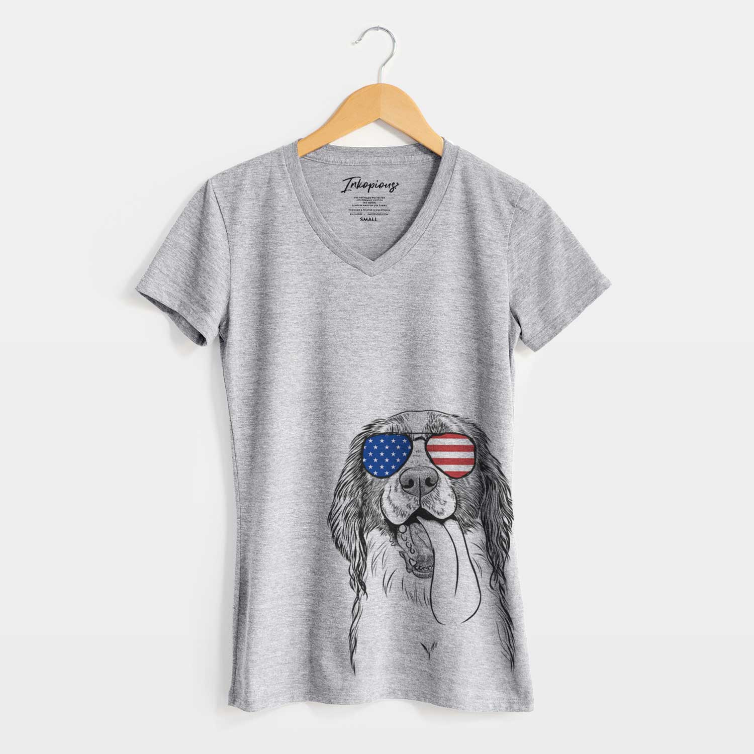 USA Duke the English Springer Spaniel - Women's Perfect V-neck Shirt