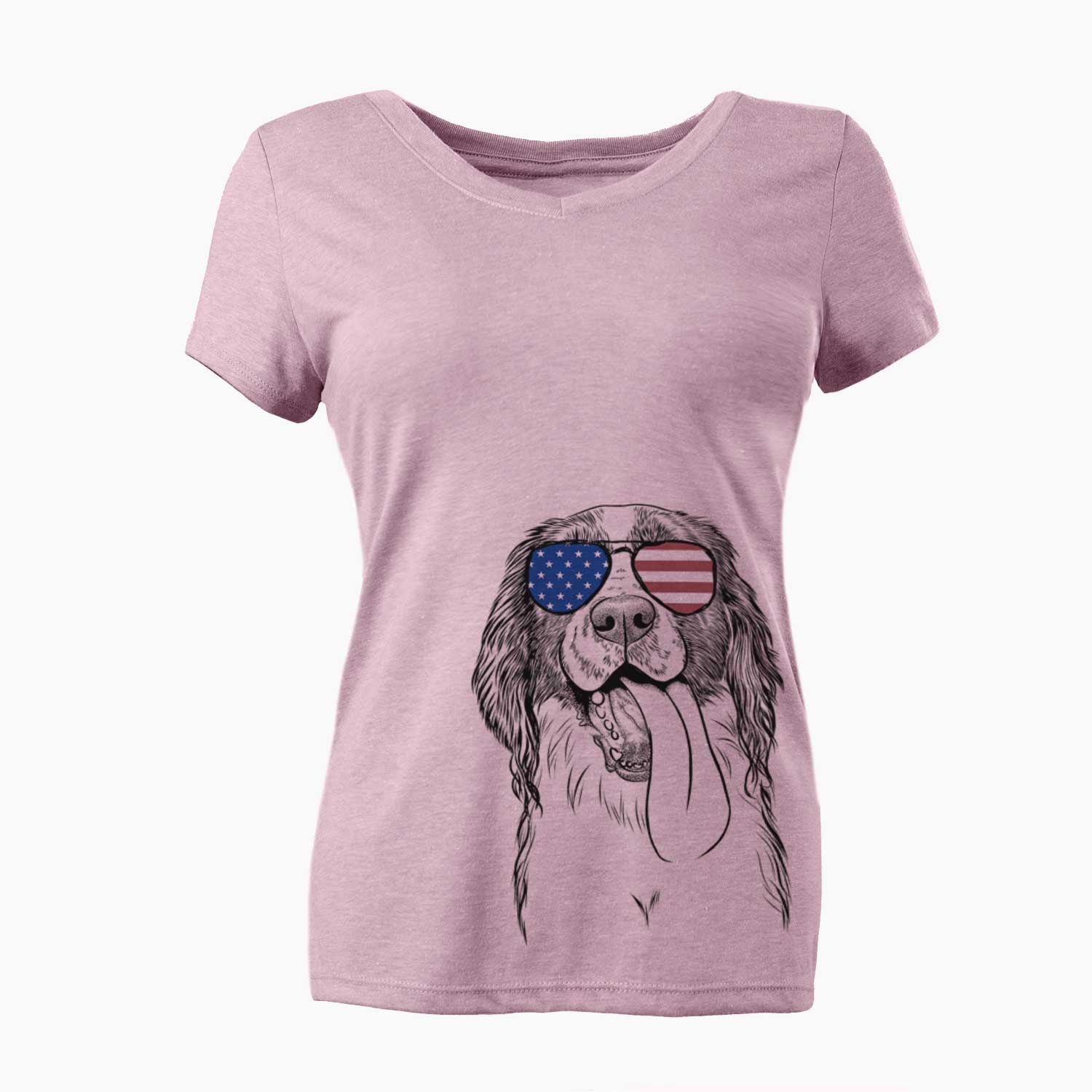 USA Duke the English Springer Spaniel - Women's Perfect V-neck Shirt