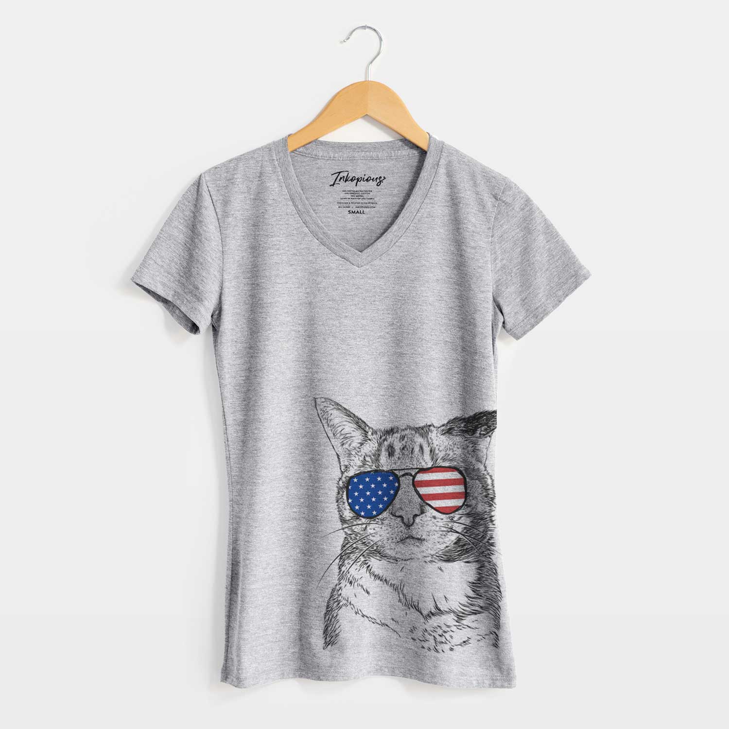 USA Eleanor the Domestic Shorthair Cat - Women's Perfect V-neck Shirt