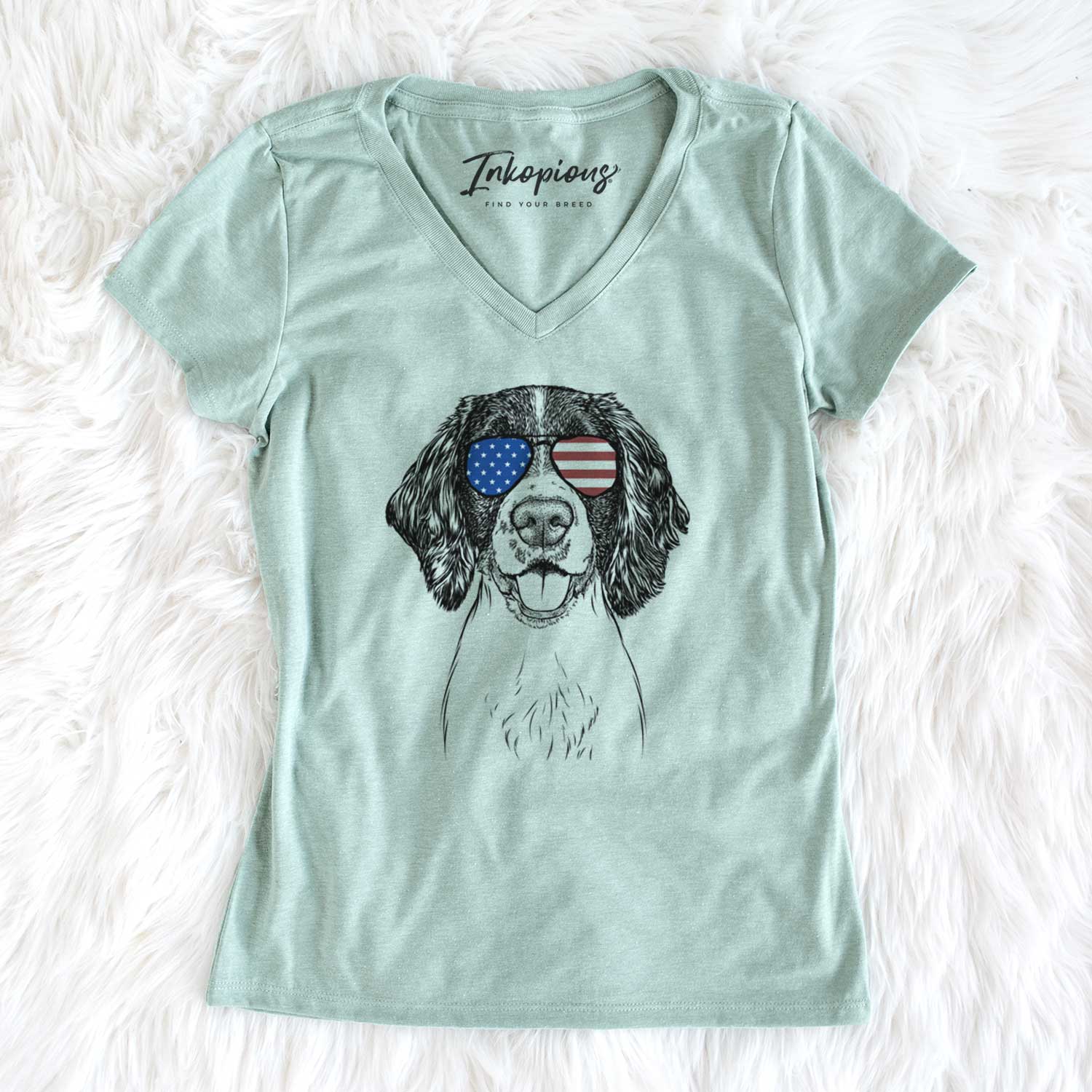 USA Ever the English Springer Spaniel - Women's Perfect V-neck Shirt
