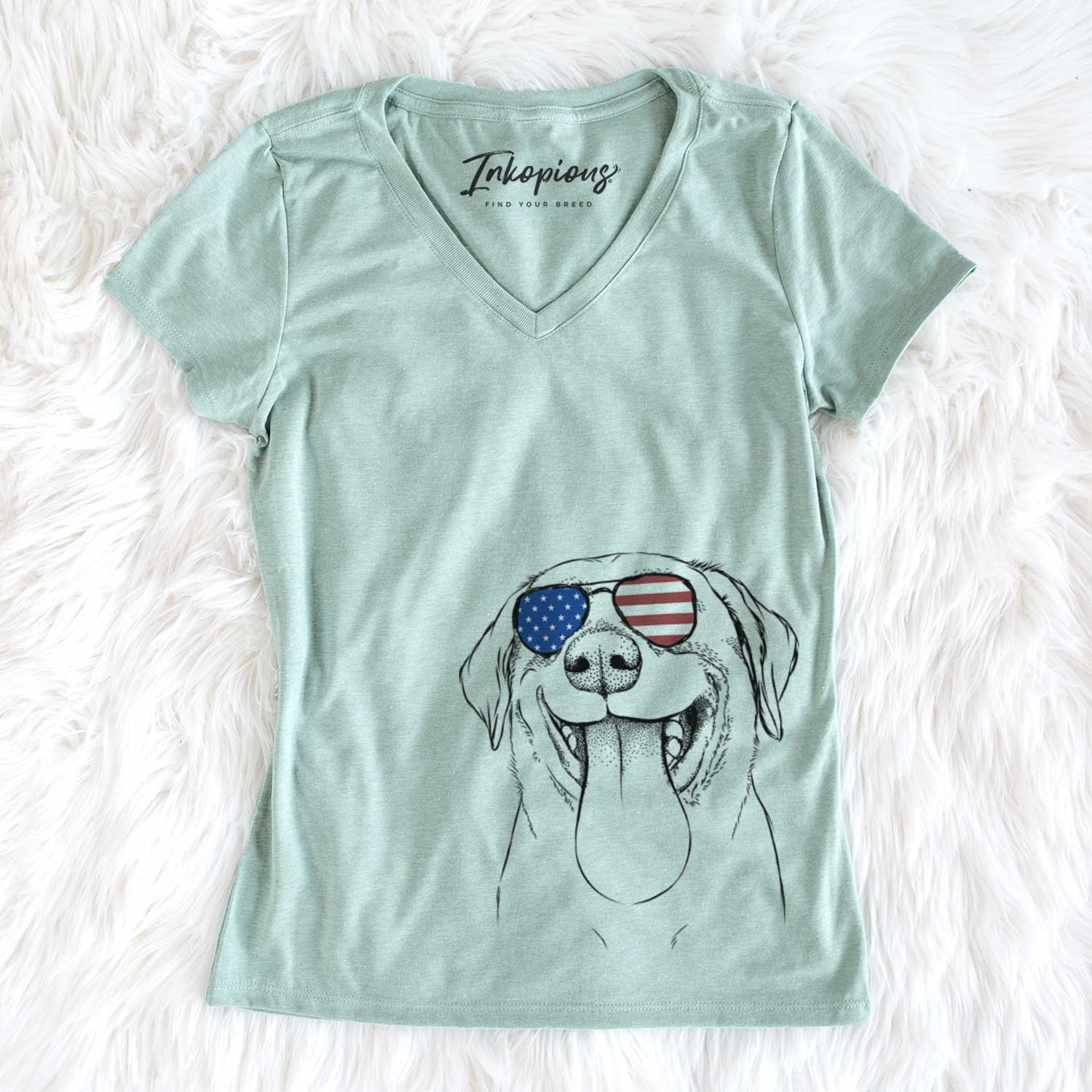 USA Fig the Labrador Retriever - Women's Perfect V-neck Shirt