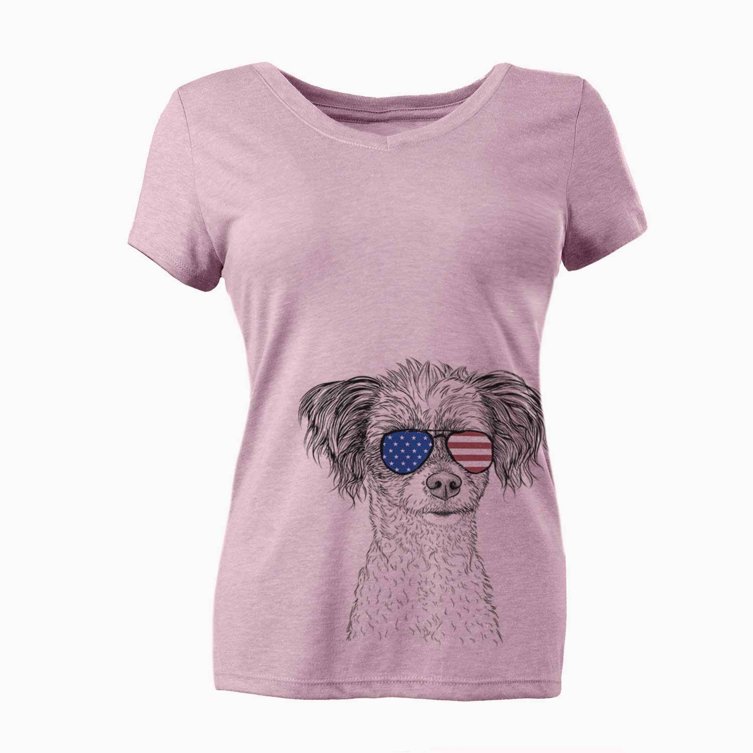 USA Finley Beth the Papillon Mix - Women's Perfect V-neck Shirt
