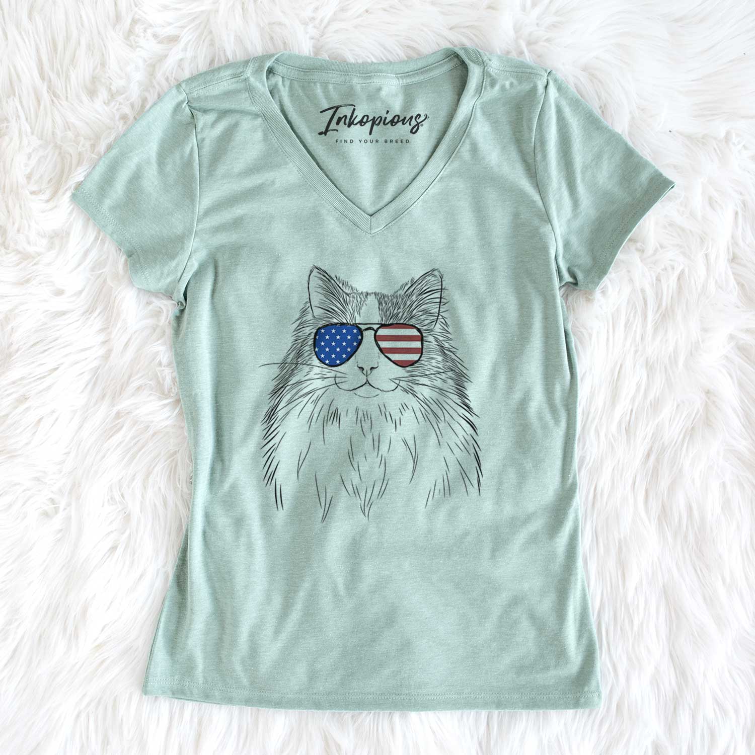 USA Fiona the Ragdoll Cat - Women's Perfect V-neck Shirt