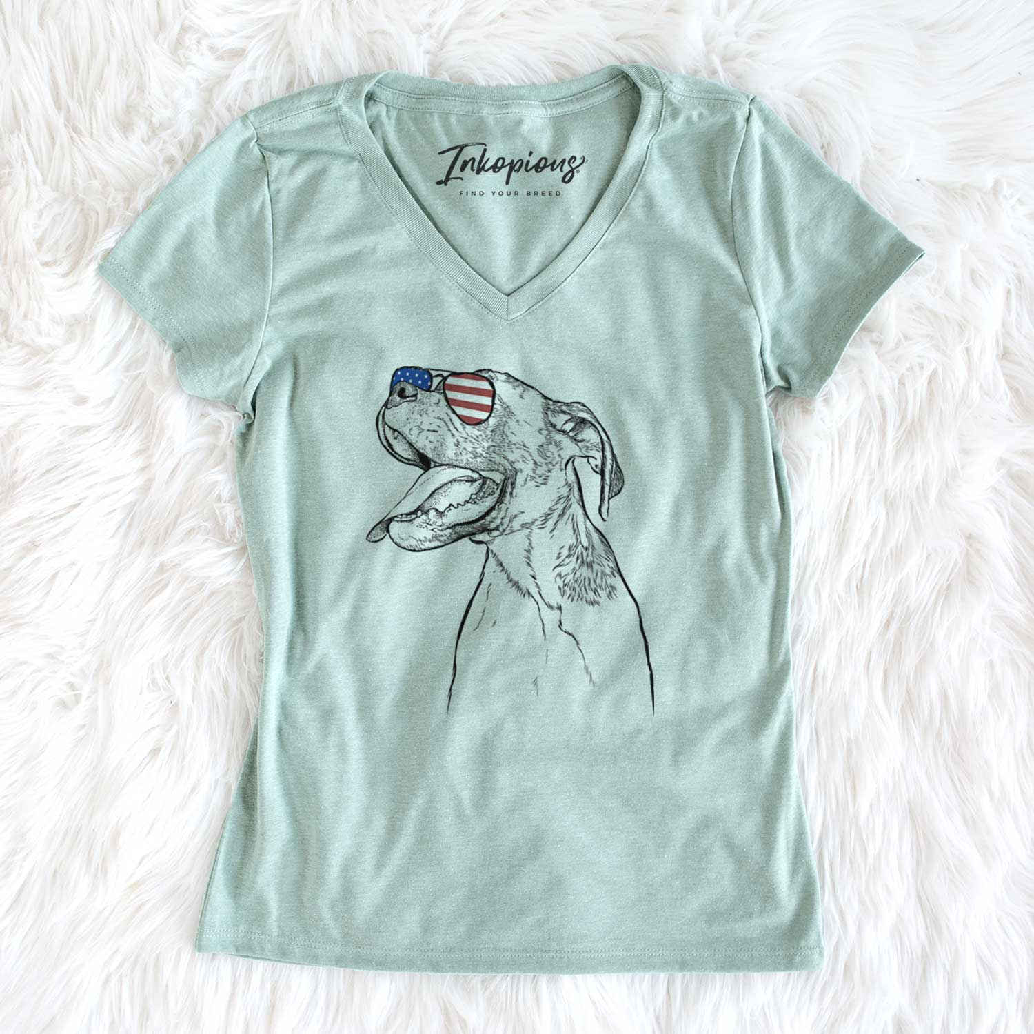 USA Floyd the Boxer - Women's Perfect V-neck Shirt