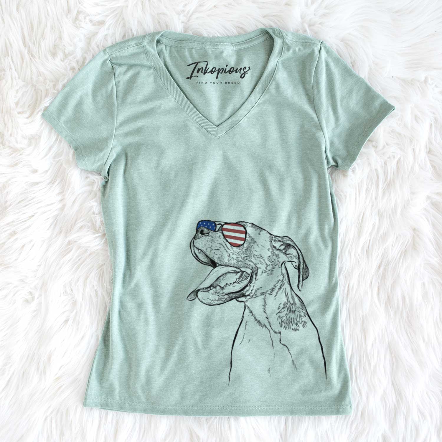 USA Floyd the Boxer - Women's Perfect V-neck Shirt